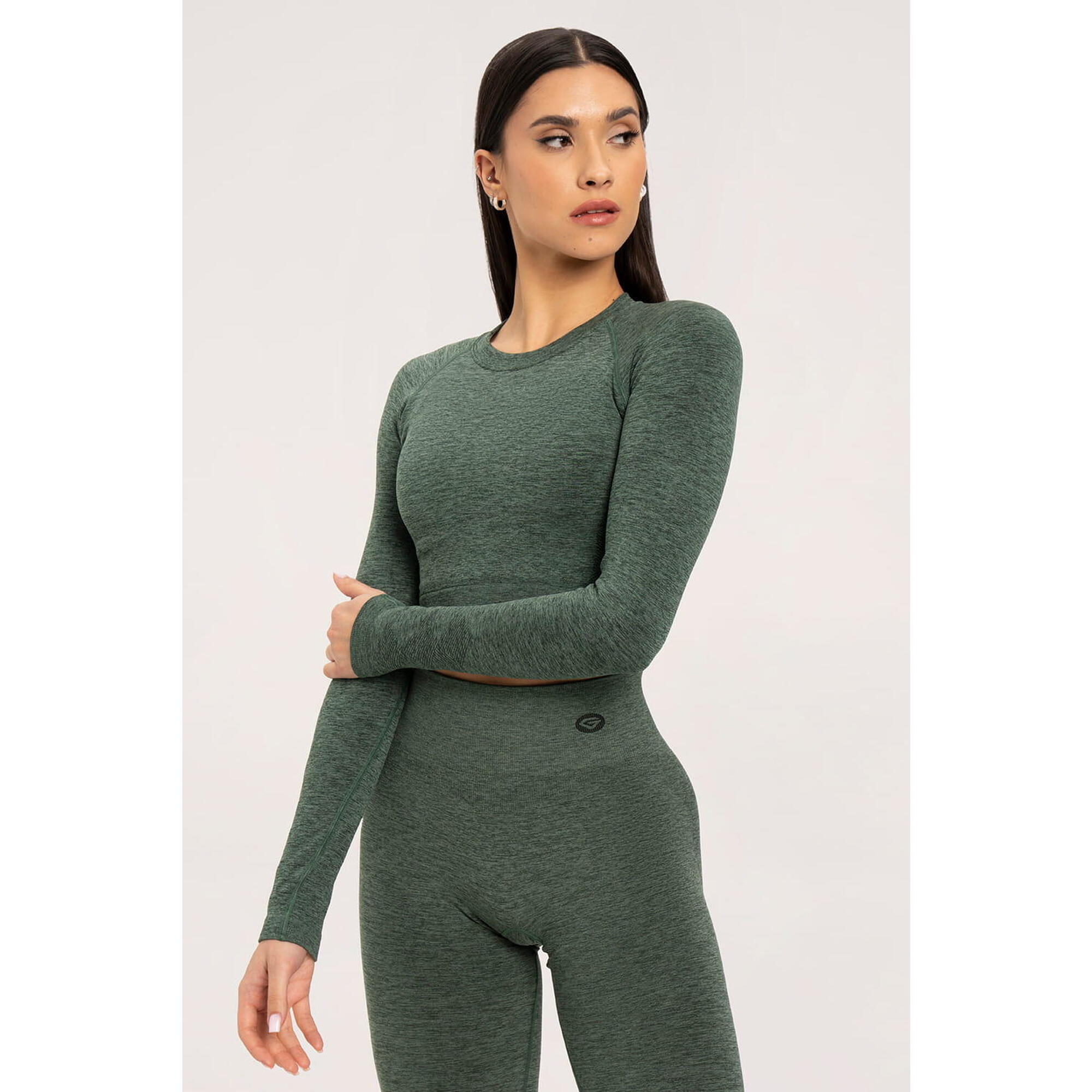 Koszulka fitness damska Gym Glamour z długim rękawem seamless