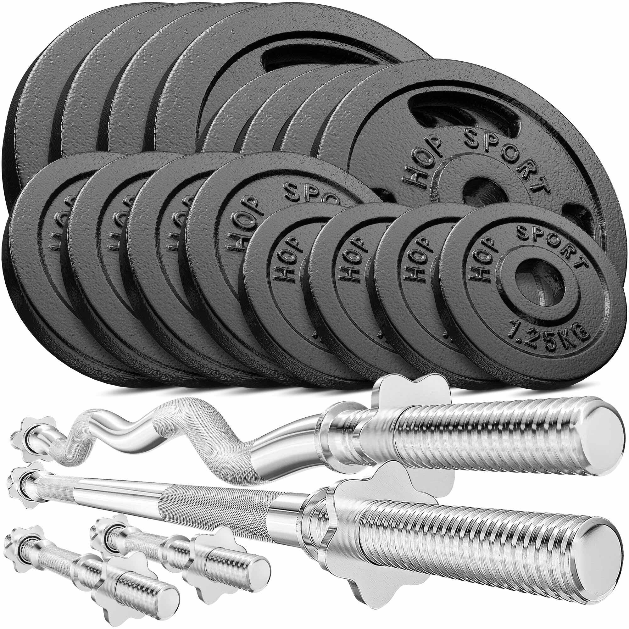 Zestaw obciążeń żeliwnych sztanga Hop-Sport Strong 96kg