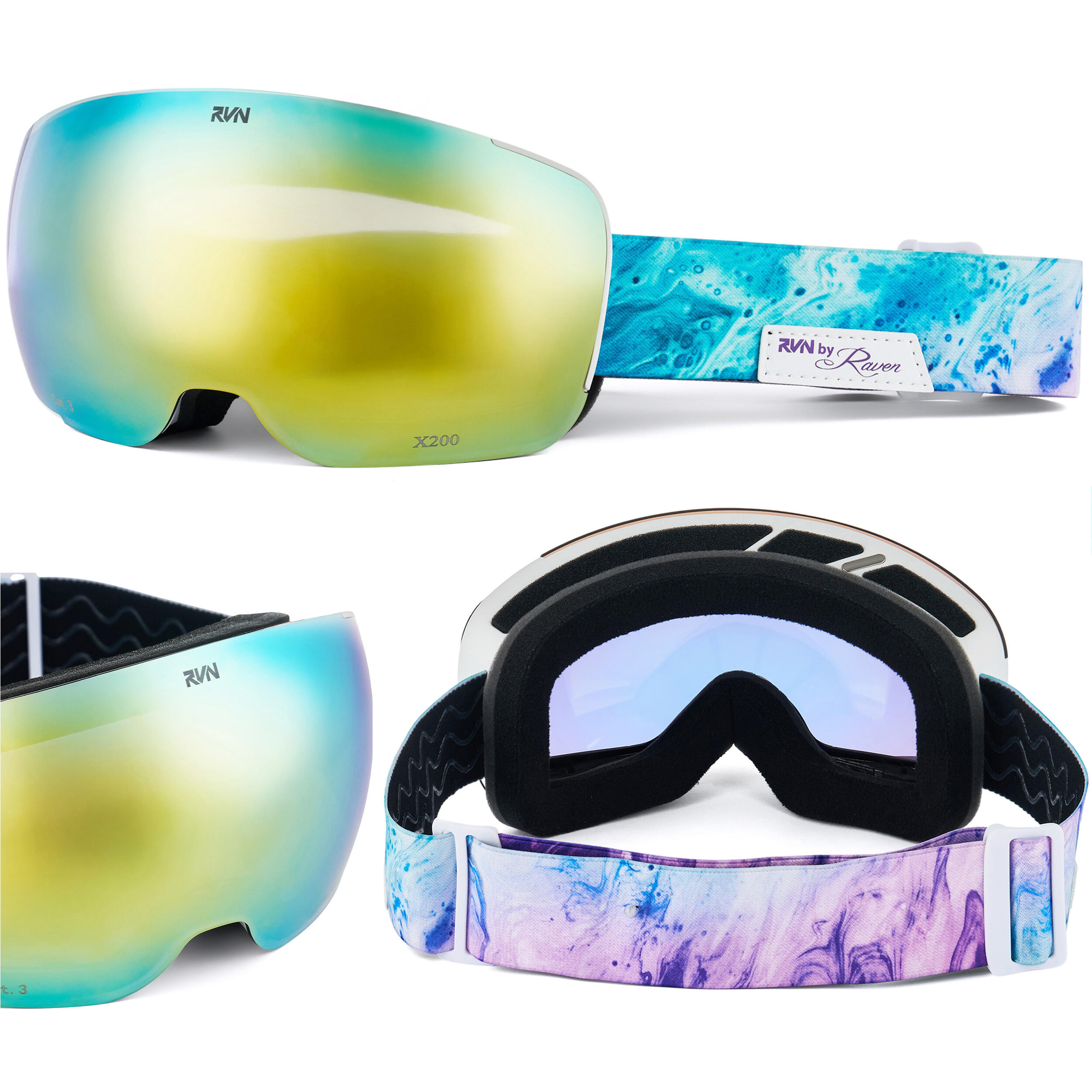 Gogle Snowboardowe RVN by RAVEN X200 + Szybka żółta