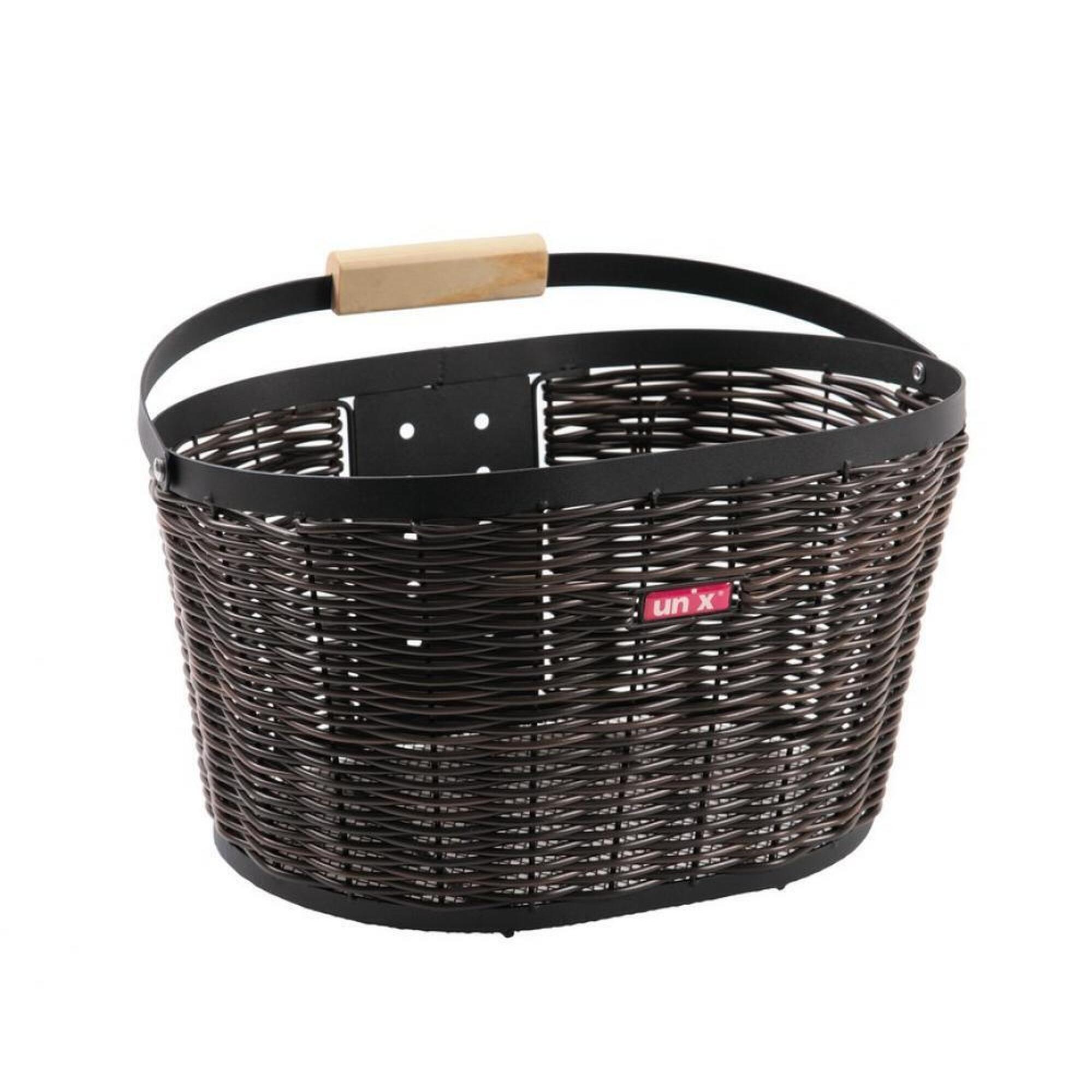 Brązowy koszyk rowerowy Unix - Idealny do jazdy po mieście