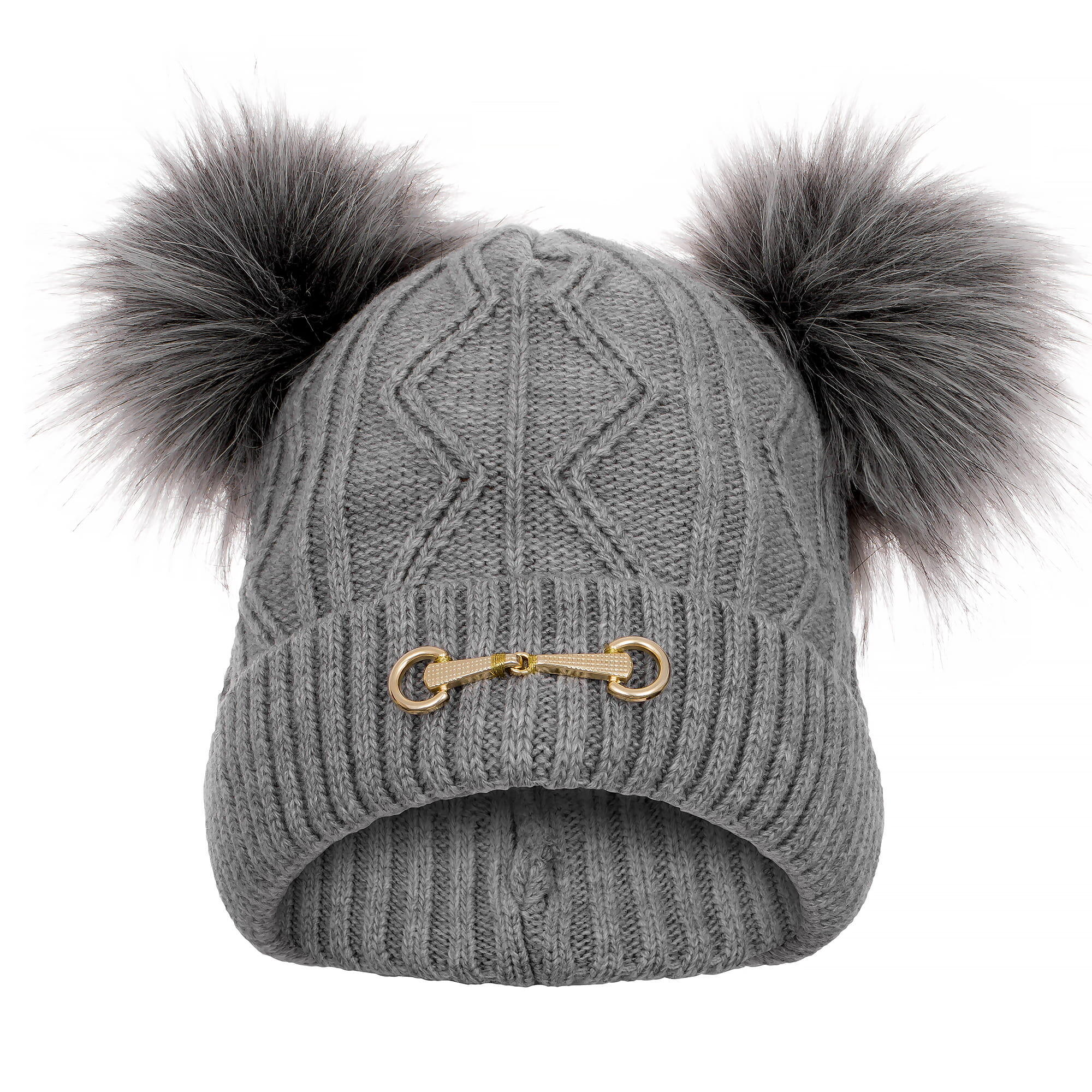 Czapka zimowa Equestrian Queen Ayla 24AW damska z dwoma pomponami