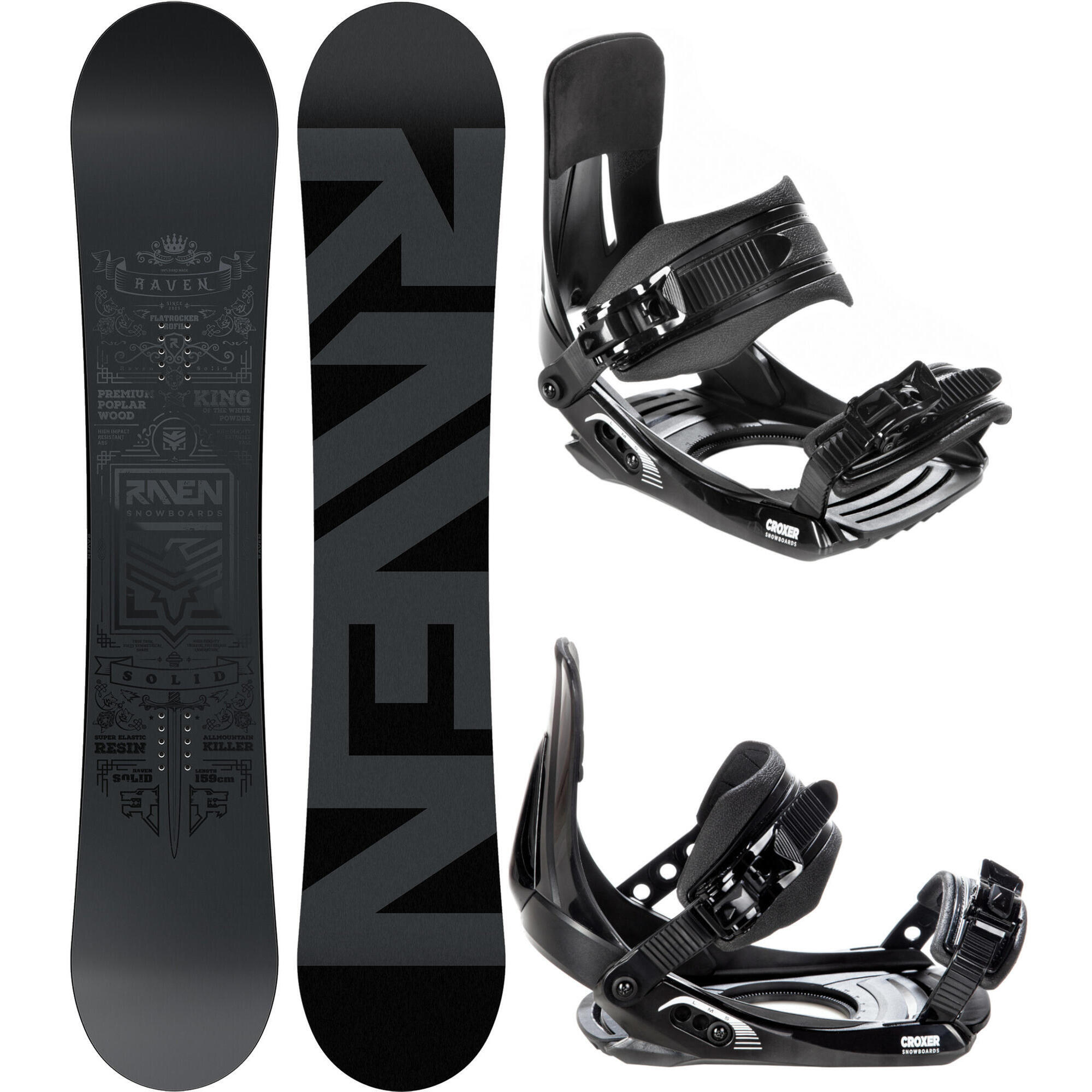 Zestaw Deska snowboardowa Raven Solid Steel + wiązania Croxer MP180
