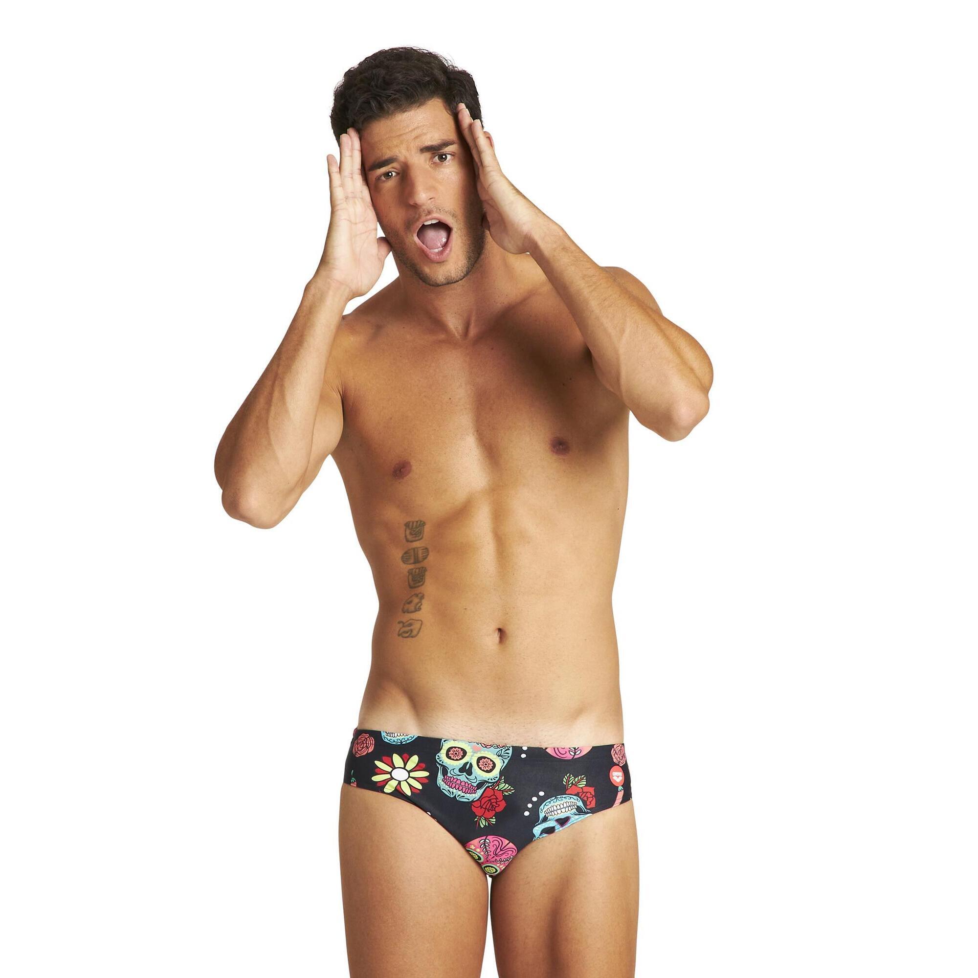 Kąpielówki męskie slipy kąpielowe treningowe na basen Arena Crazy Skulls