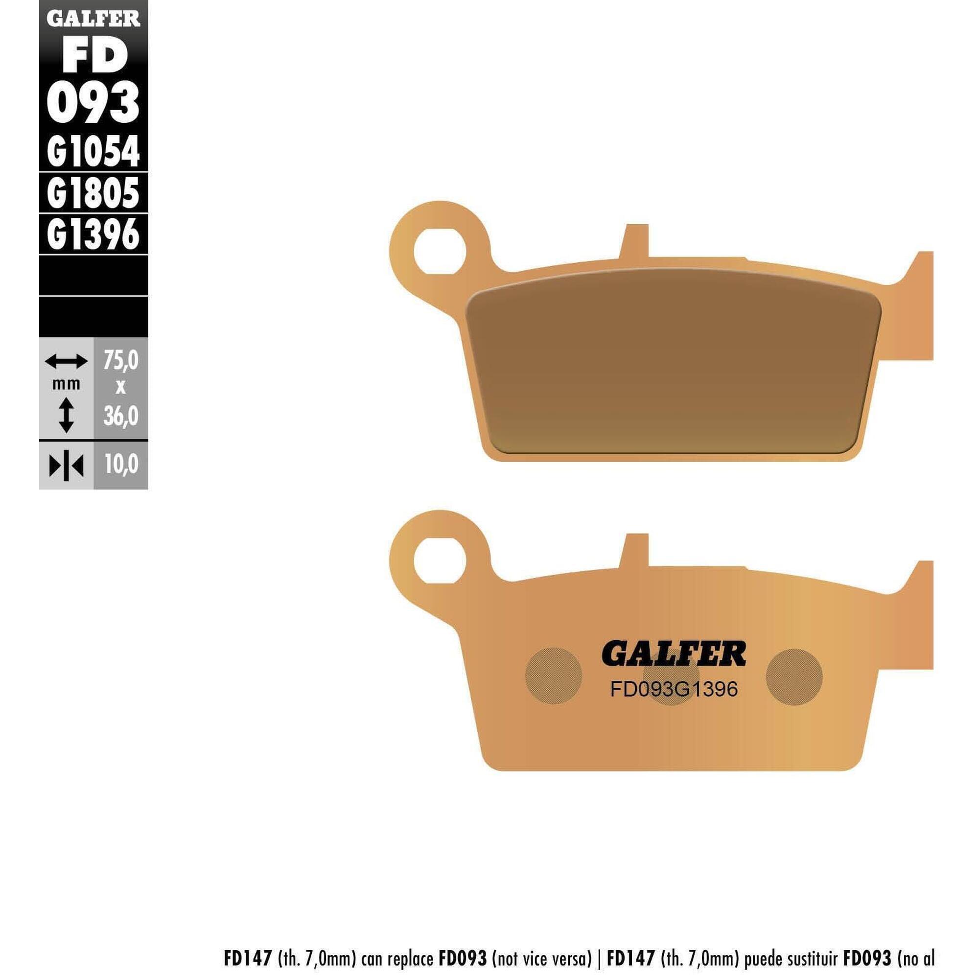 Klocki hamulcowe Galfer FD093 G1396 z metalu sinterowanego
