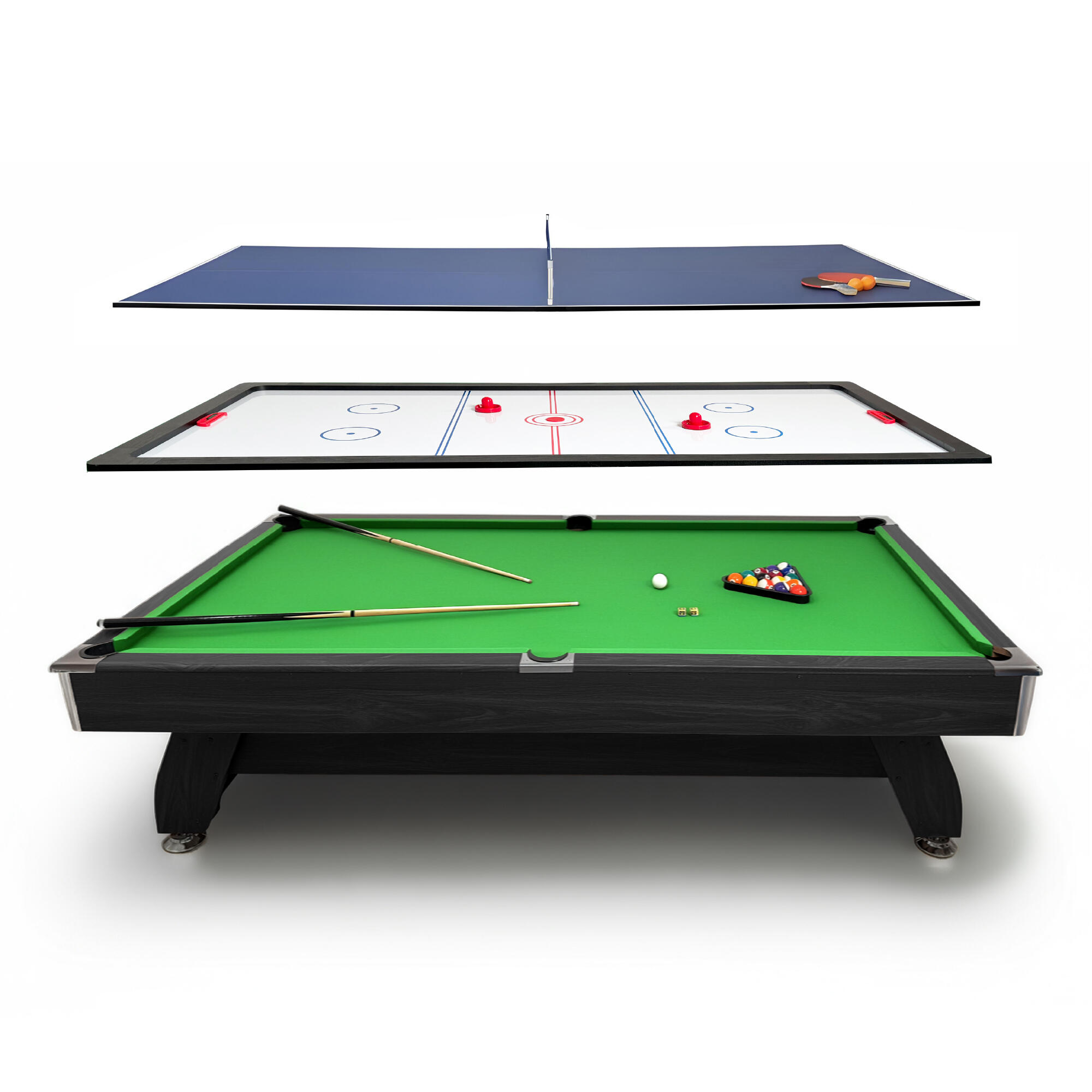 Stół bilardowy z nakładką cymbergaj/ping pong 9FT - BOLD-BLACK