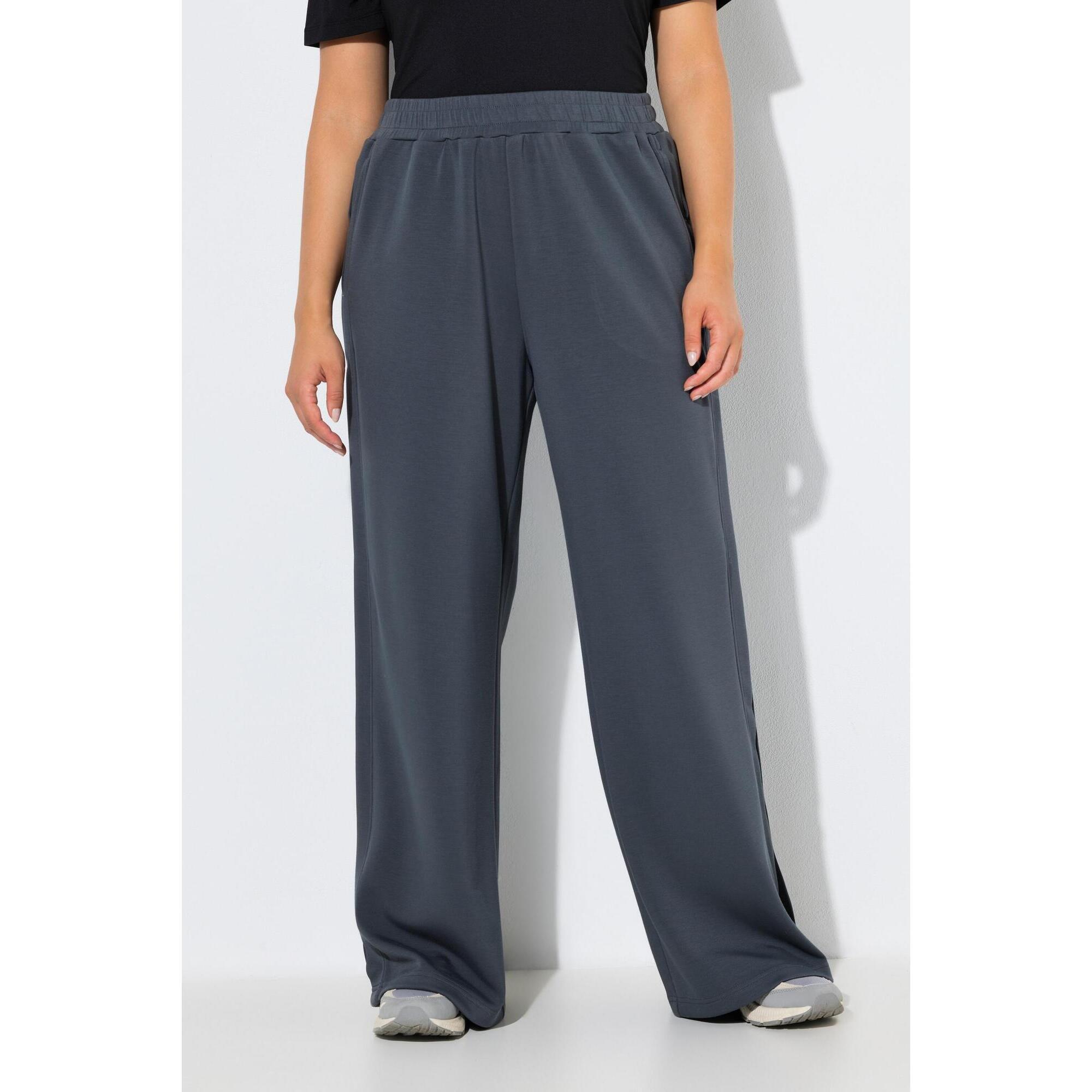 Damskie Spodnie dresowe rozcięcia po bokach szerokie nogawki elastyczny pas