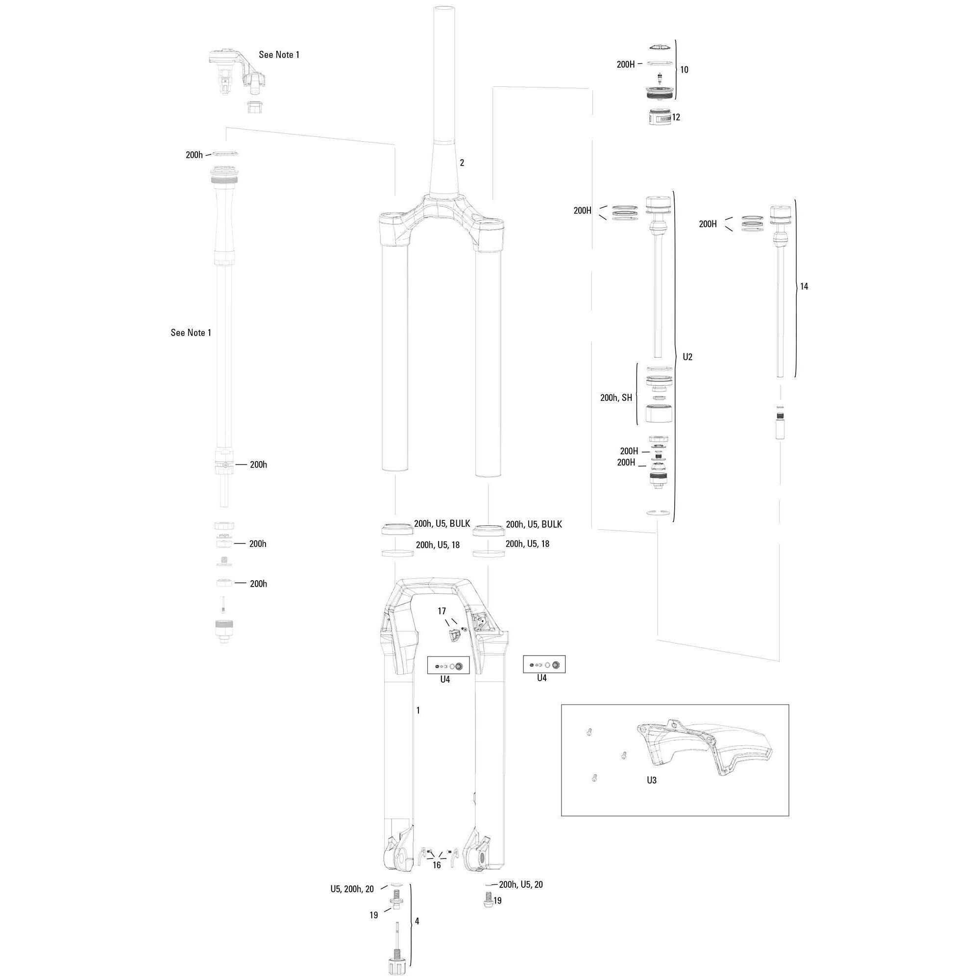 Rockshox Zawieszenie Widelec RS Zeb Ultimate RC2 160mm Szary 27,5/29