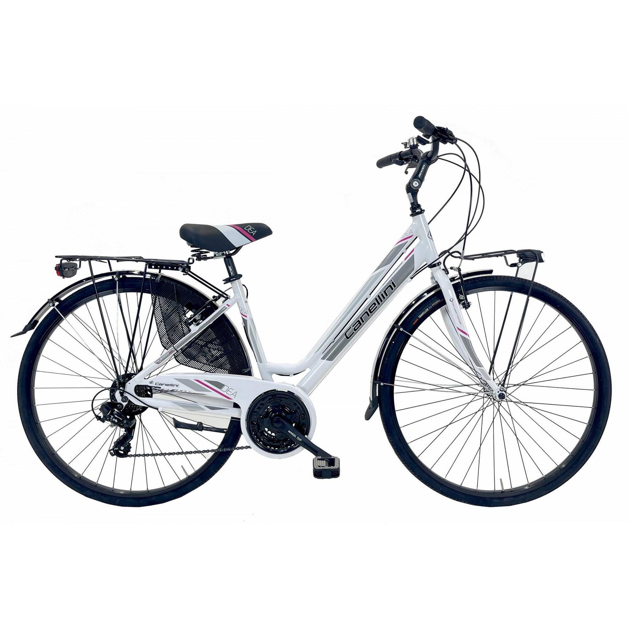 Rower miejski Canellini DEA Aluminium damski - Biały/Fuksja