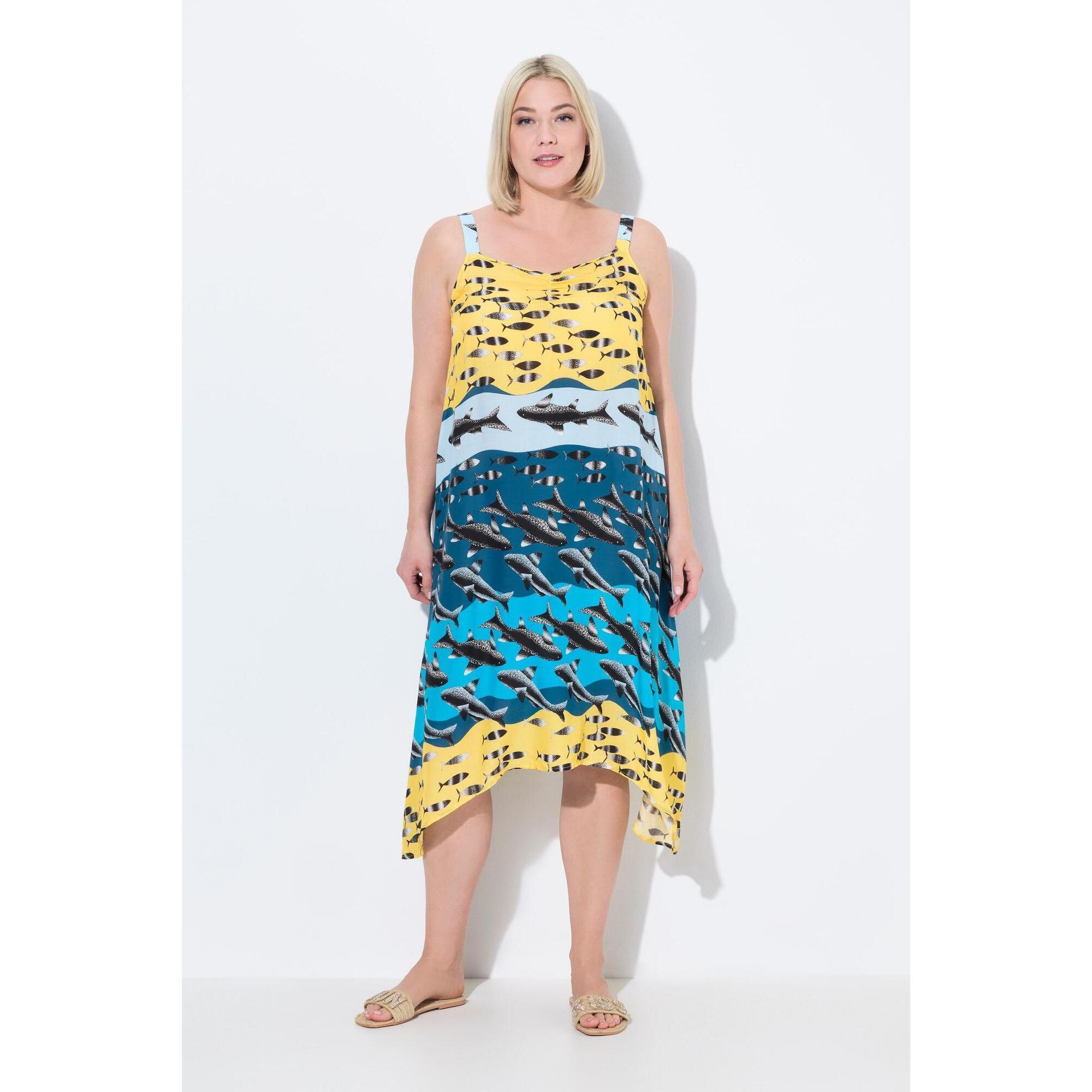 Damskie Sukienka ryby krój trapezowy dekolt w szpic bez rękawów