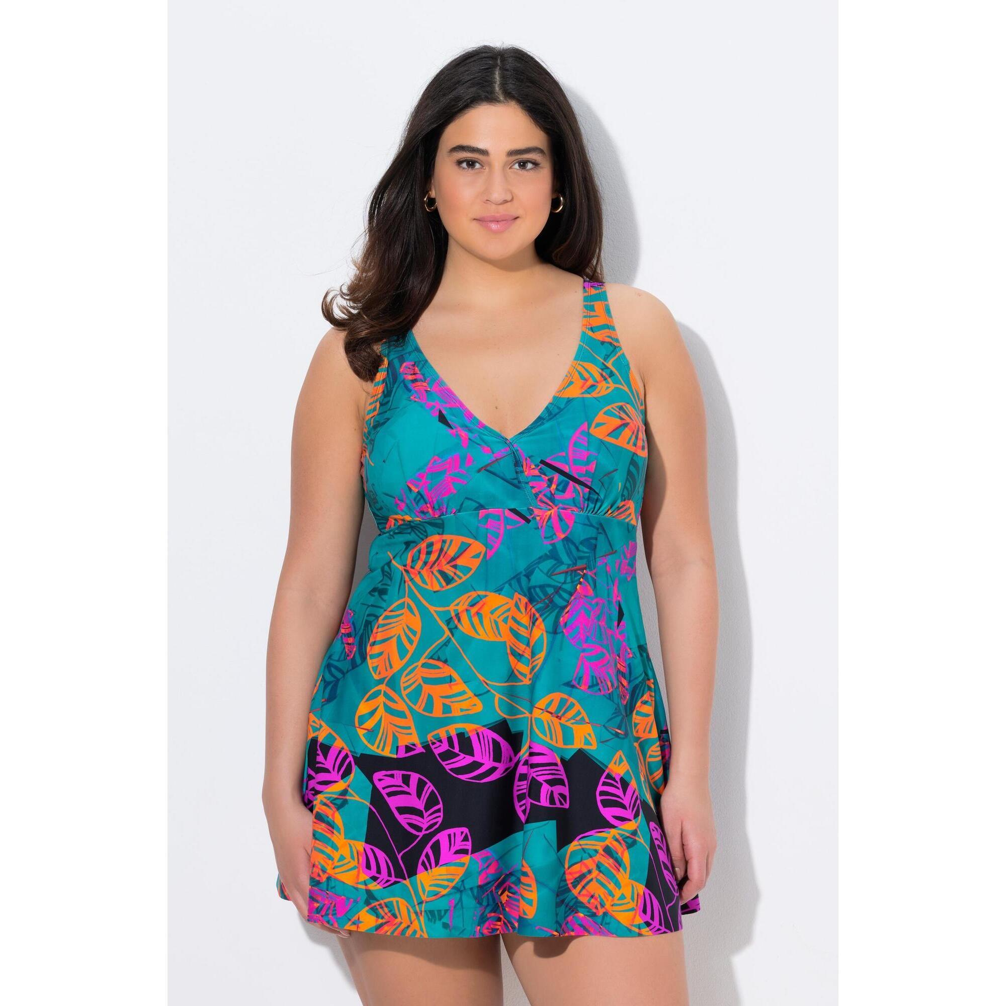 Damskie Sukienka kąpielowa liście miękkie miseczki podszewka Powermesh