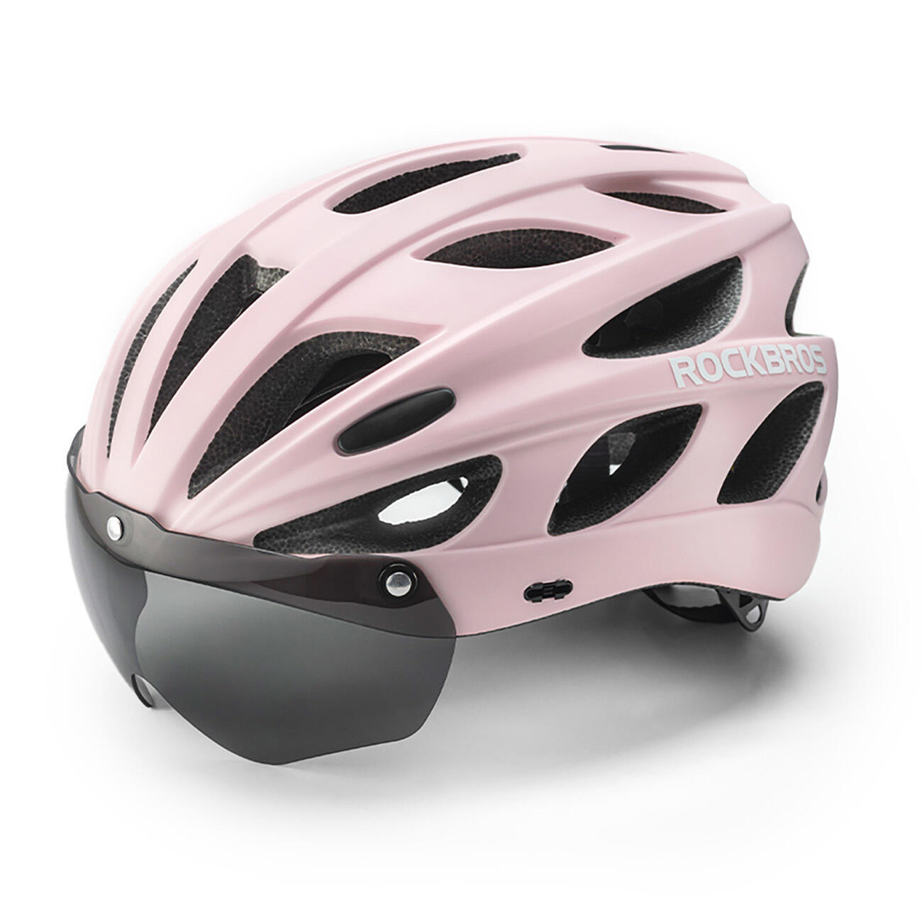 Kask rowerowy Rockbros biały z odpinaną szybką UV unisex regulowany 58-62 cm