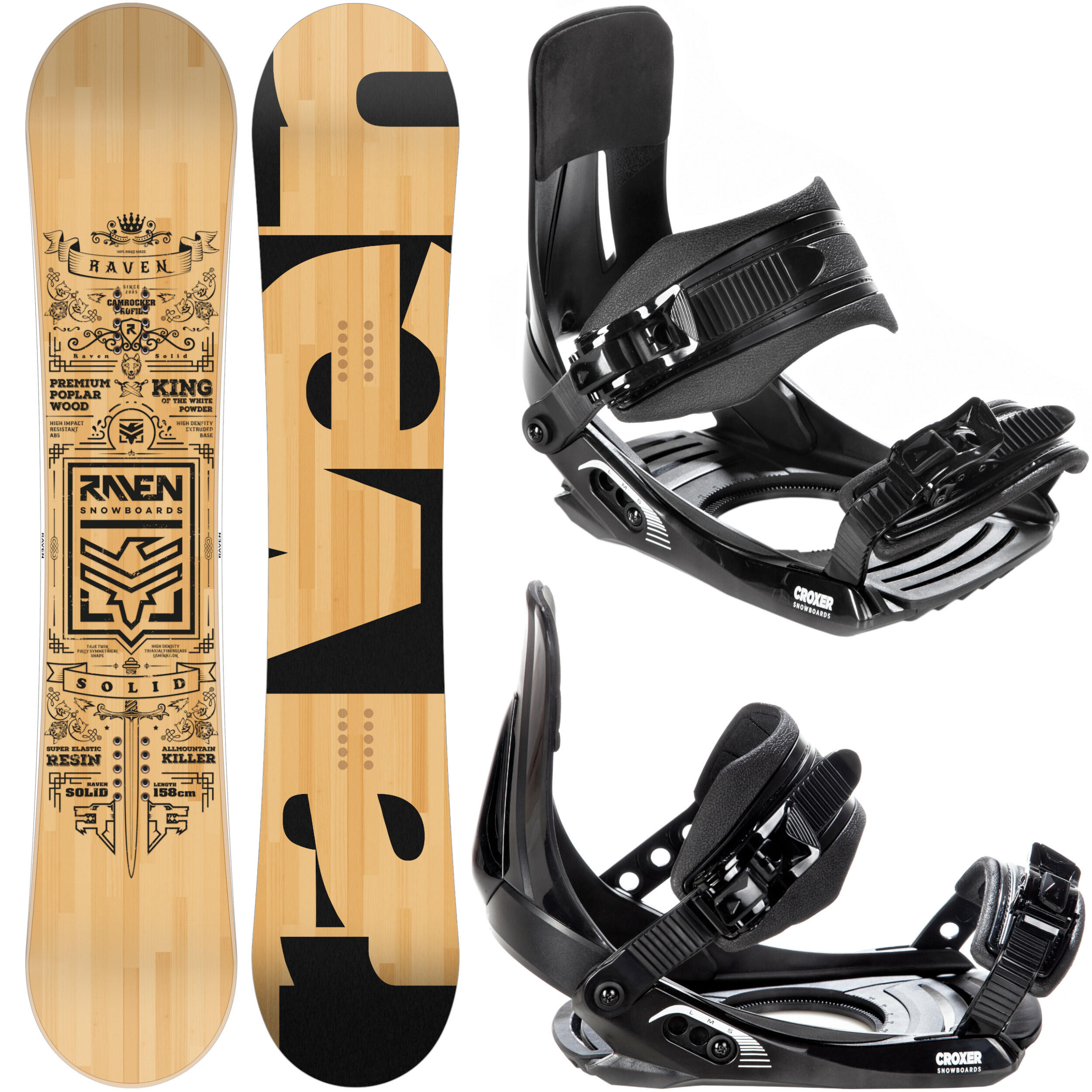 Zestaw Deska snowboardowa Raven Solid Classic + wiązania Croxer MP180 S/M/L