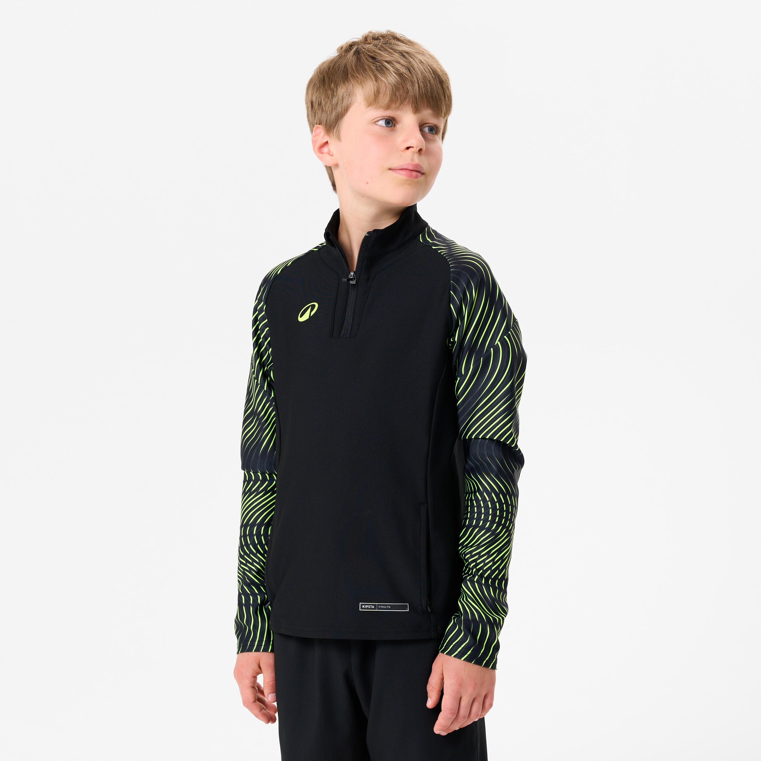 Bluza piłkarska na krótki suwak dla dzieci Kipsta Viralto Wavy Club