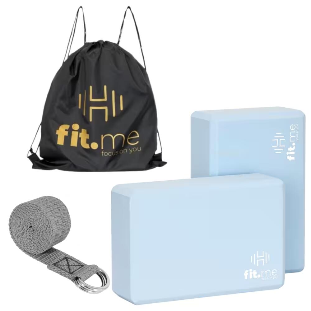 Zestaw do jogi 2 x Kostka Pianka EVA i Pasek do jogi FIT.ME