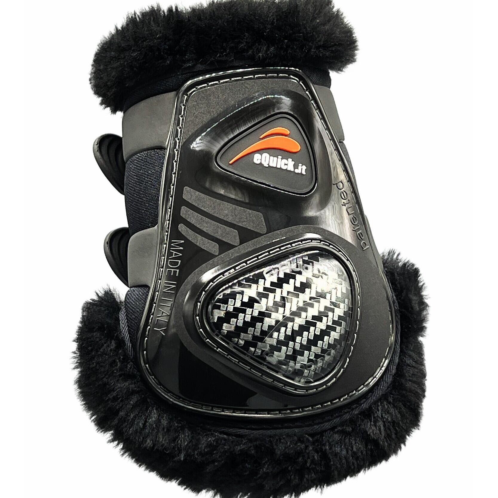 Ochraniacze na płetwy dla koni z sierścią eQuick eCarbon Fluffy