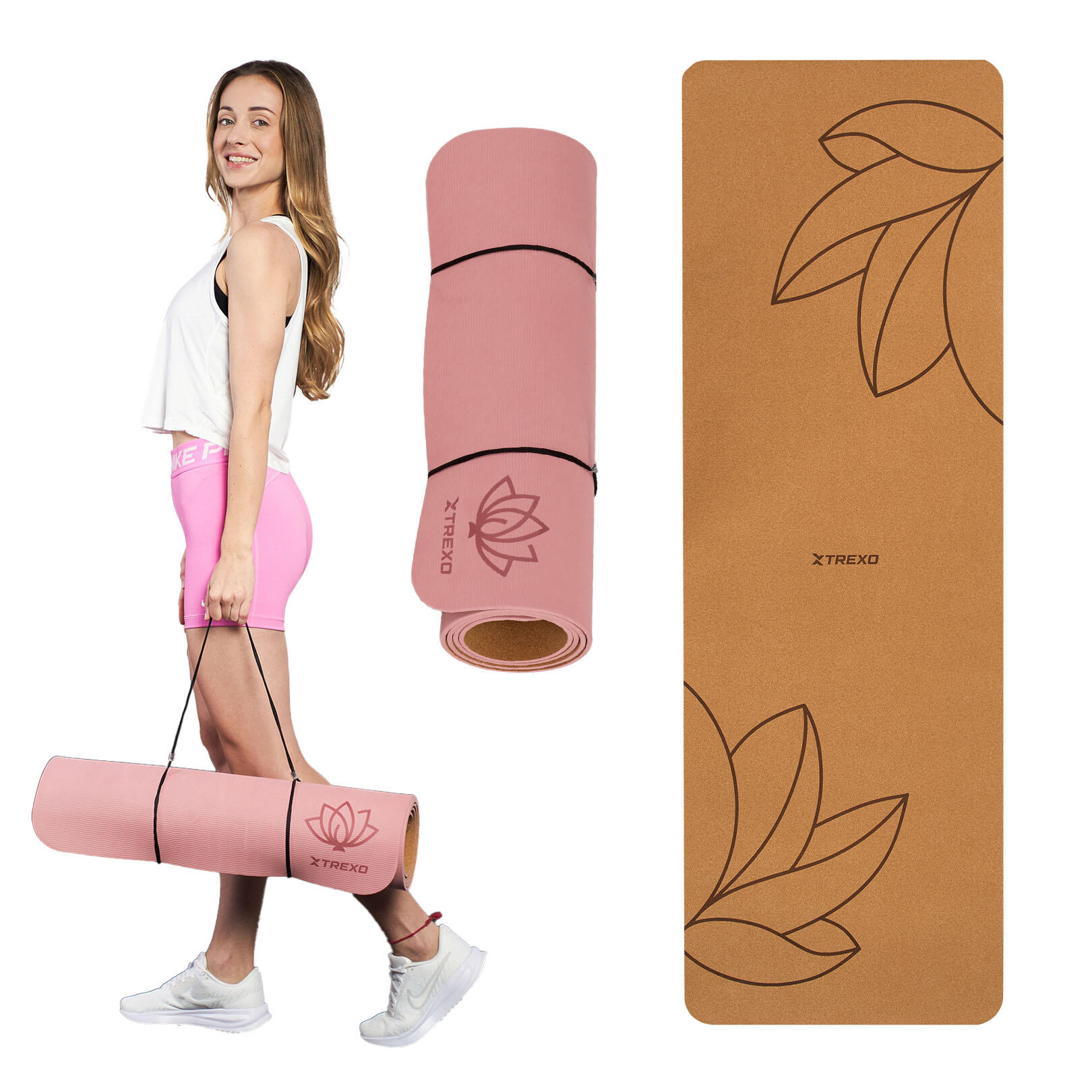 Mata do jogi XTREXO korkowa TXO-B4Z083-NC