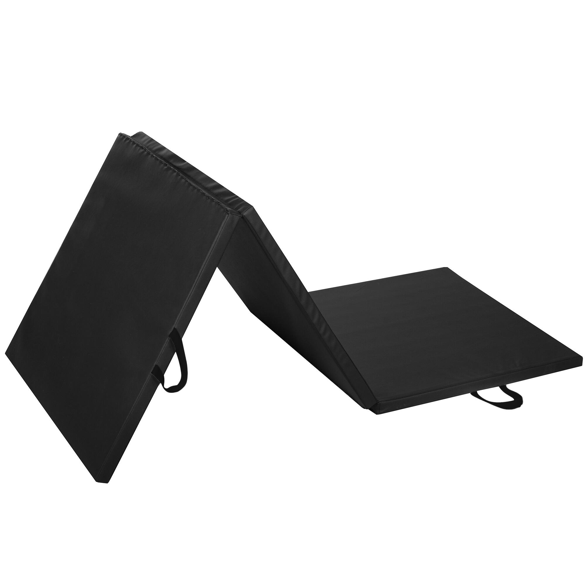 Mata gimnastyczna 180 cm składana do ćwiczeń czarna