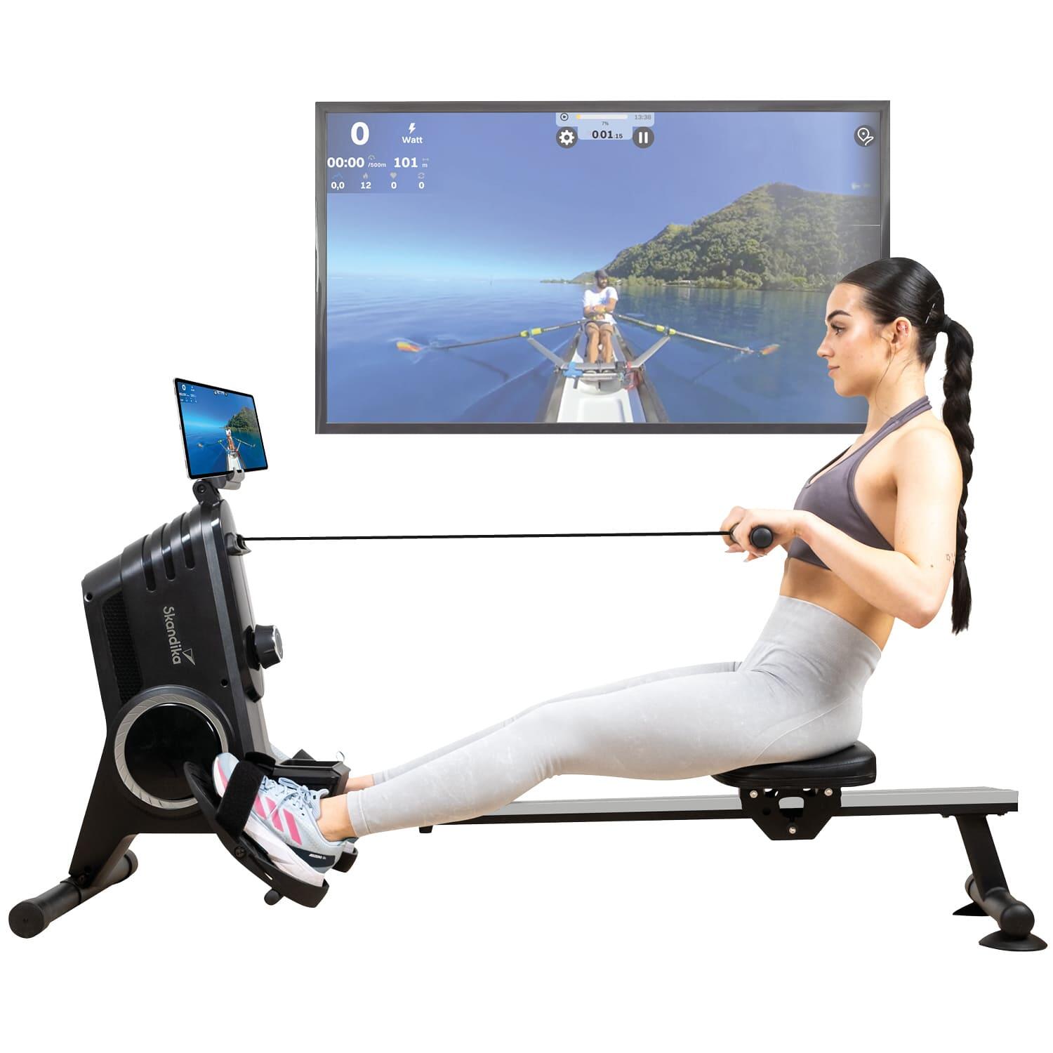 Wioślarz stacjonarny, treningowy magnetyczny Oxford Pro z wyświetlaczem LCD