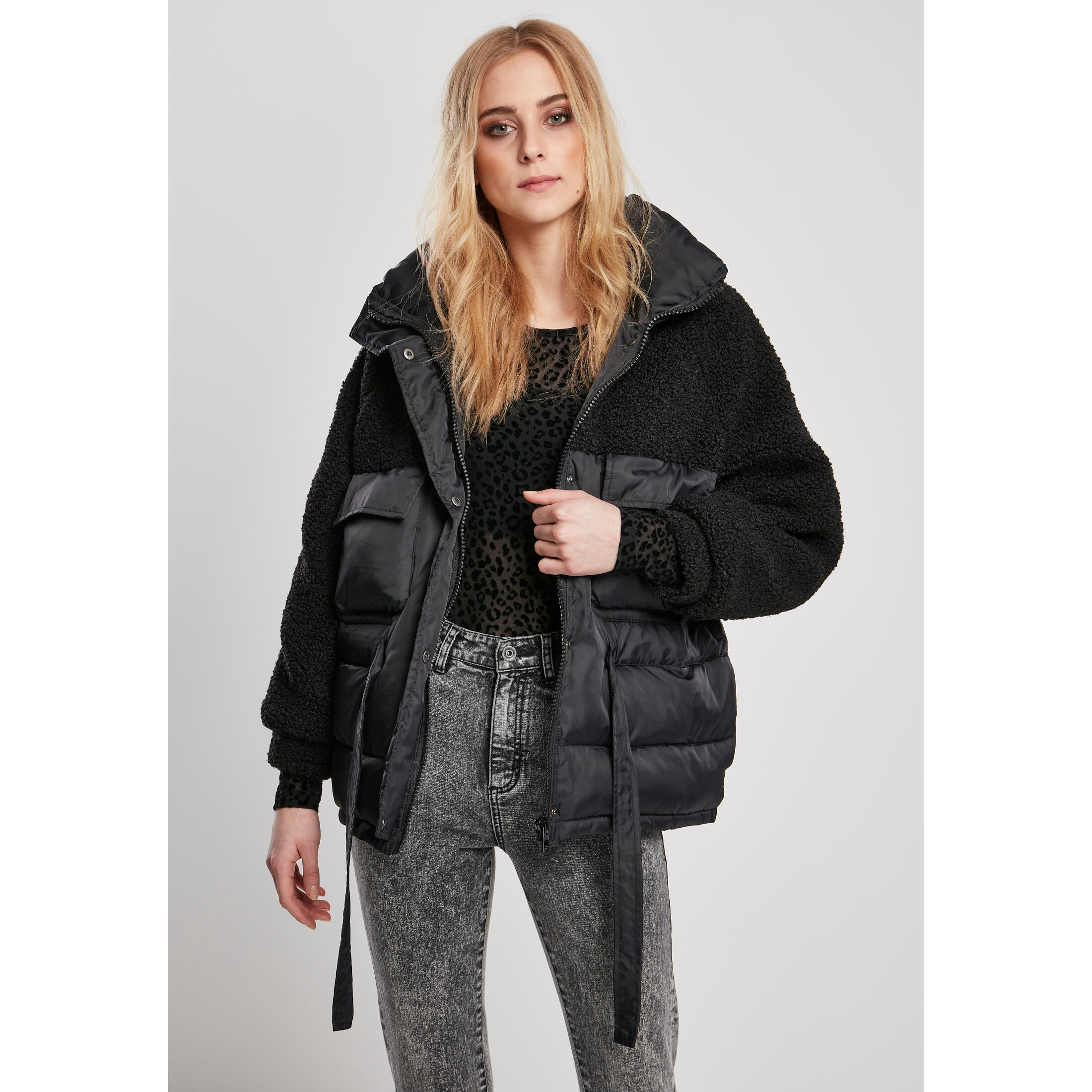 Kurtka damska Urban Classics sherpa mix puffer (grandes tailles)