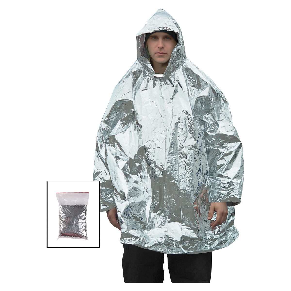Poncho termiczne srebrne