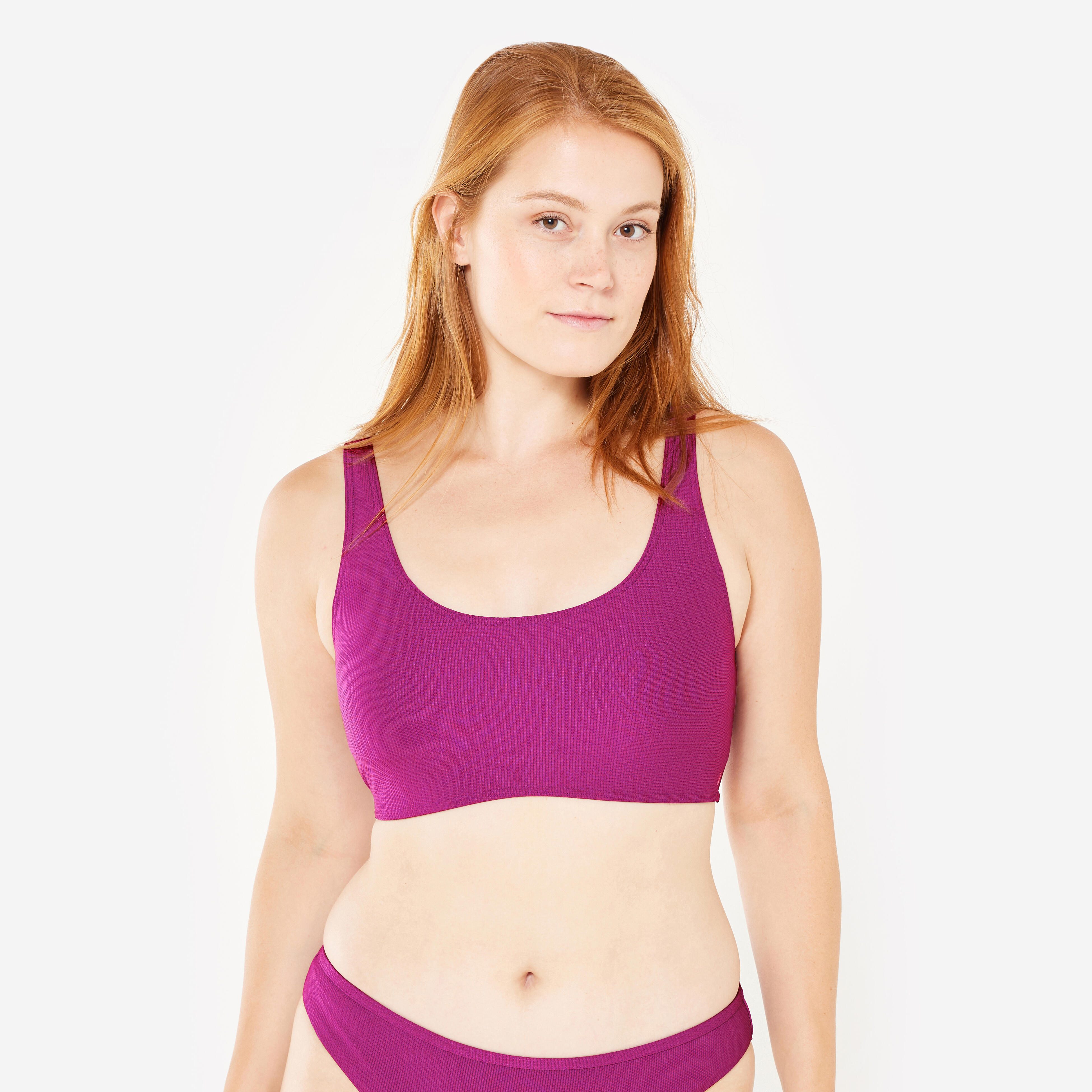 Góra kostiumu kąpielowego surfingowego damska Olaian Aurely teksturowana