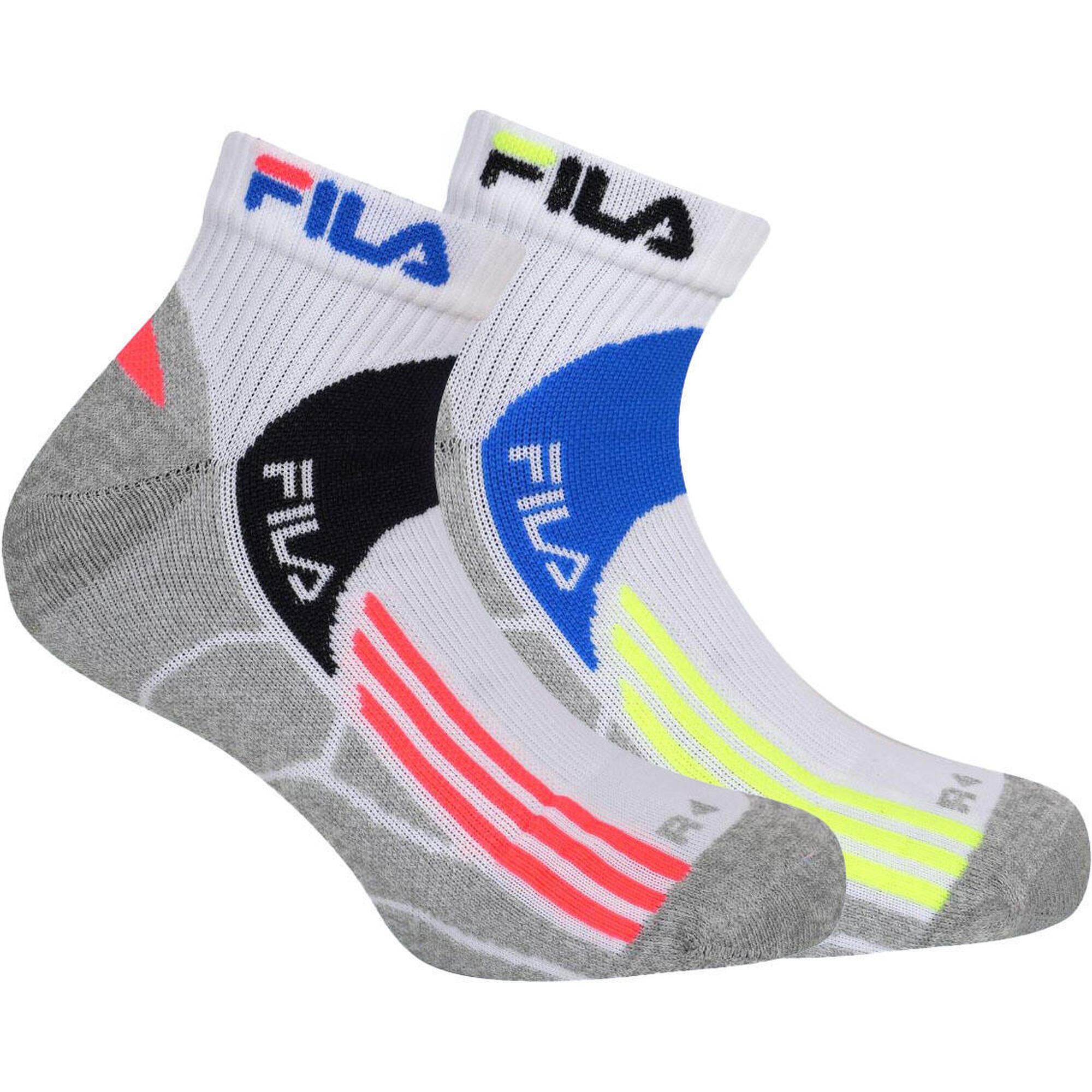 Fila 2-pack skarpet quarter bieganie biało-fluo 39–42