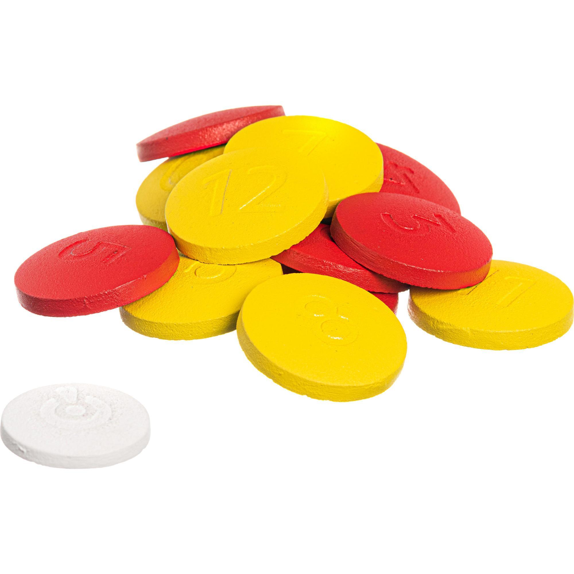 Zestaw 12 żeliwnych, kolorowych krążków VENDEEN + 1 główny krążek.