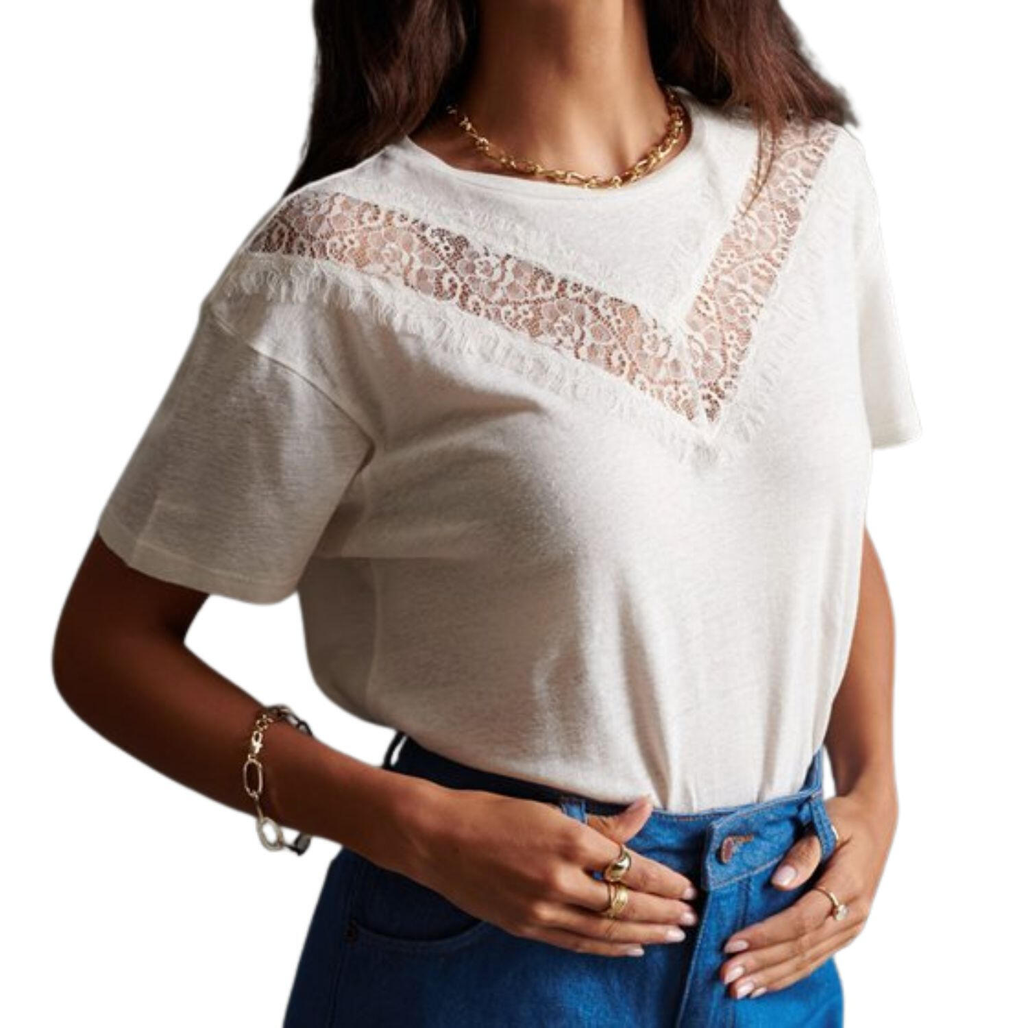 Koszulka turystyczna damska Superdry Chevrin Lace