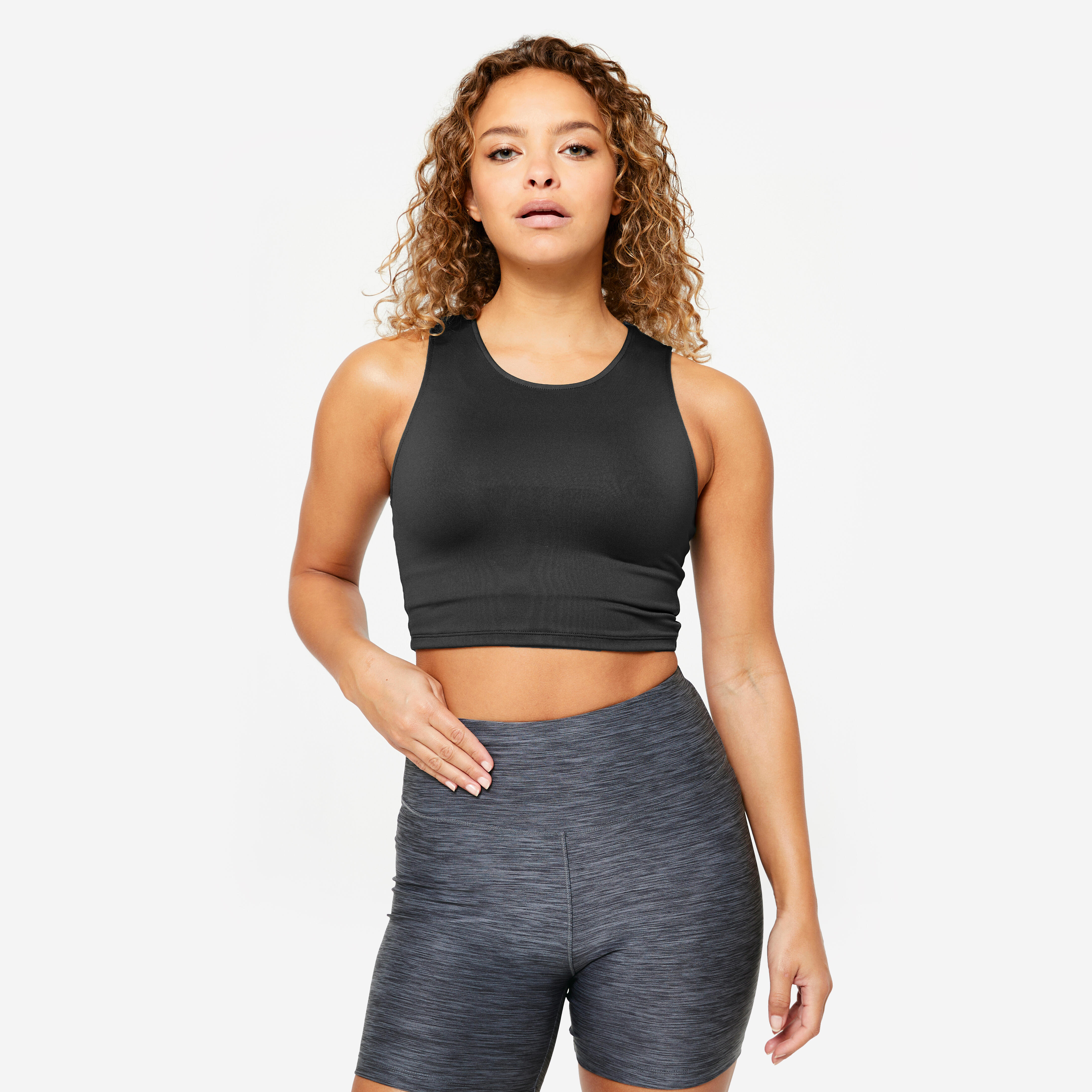 Koszulka fitness damska Domyos bez rękawów crop top