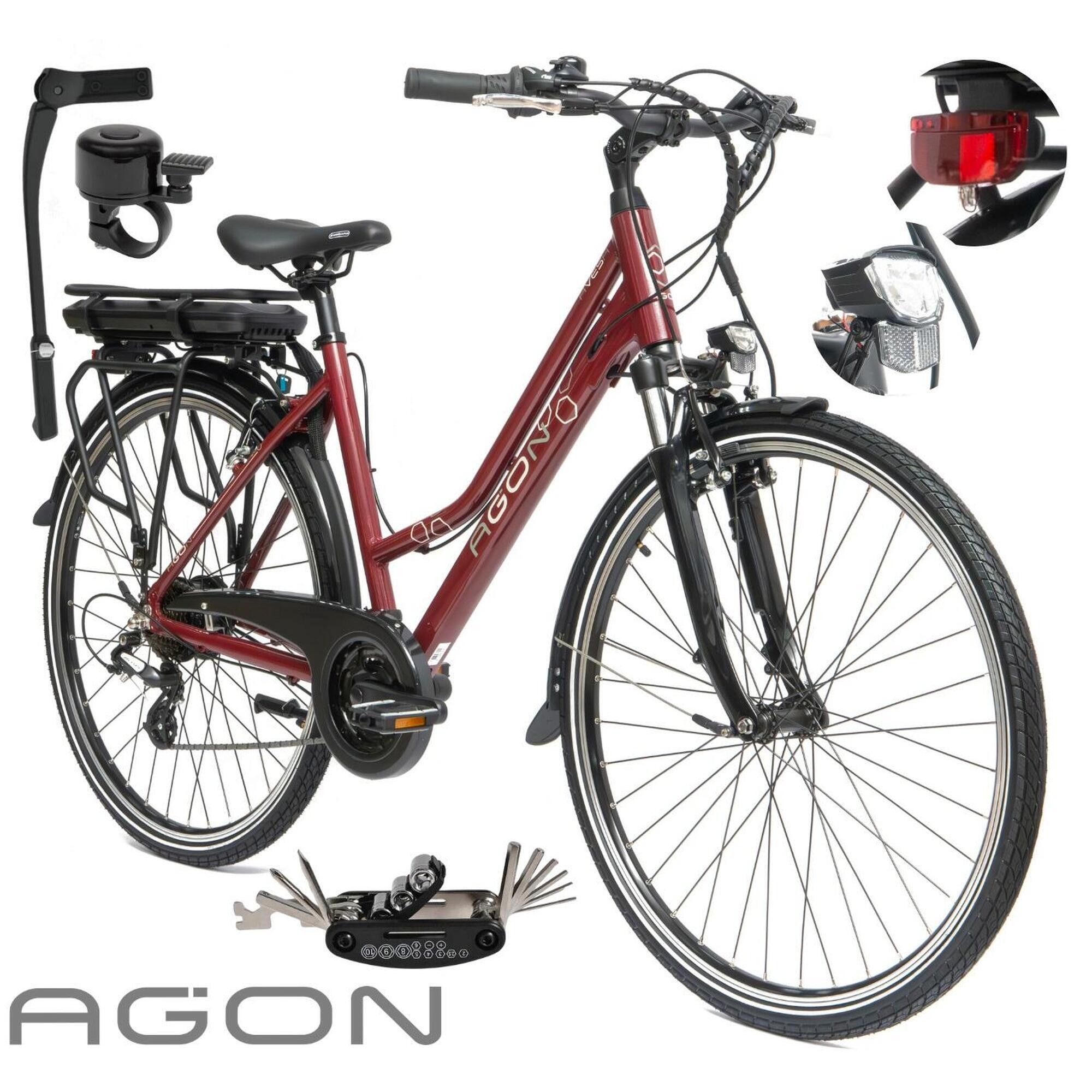 Rower Elektryczny Damski Miejski 28" SHIMANO Amory LED 250 W Alu Stopka