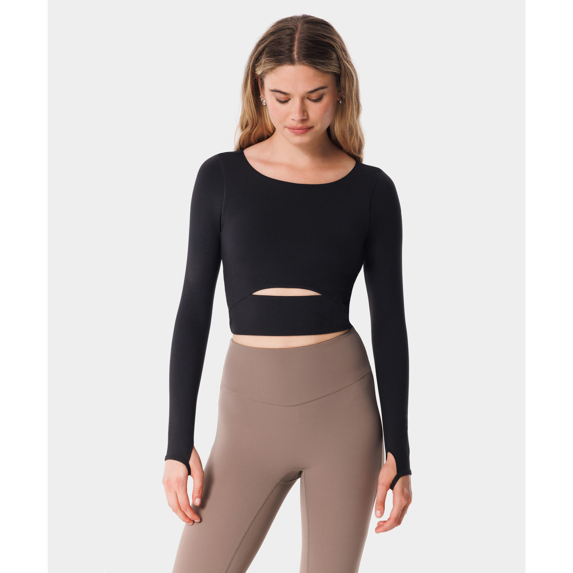 Longsleeve z wycięciem dla kobiet na fitness Carpatree Balletcore