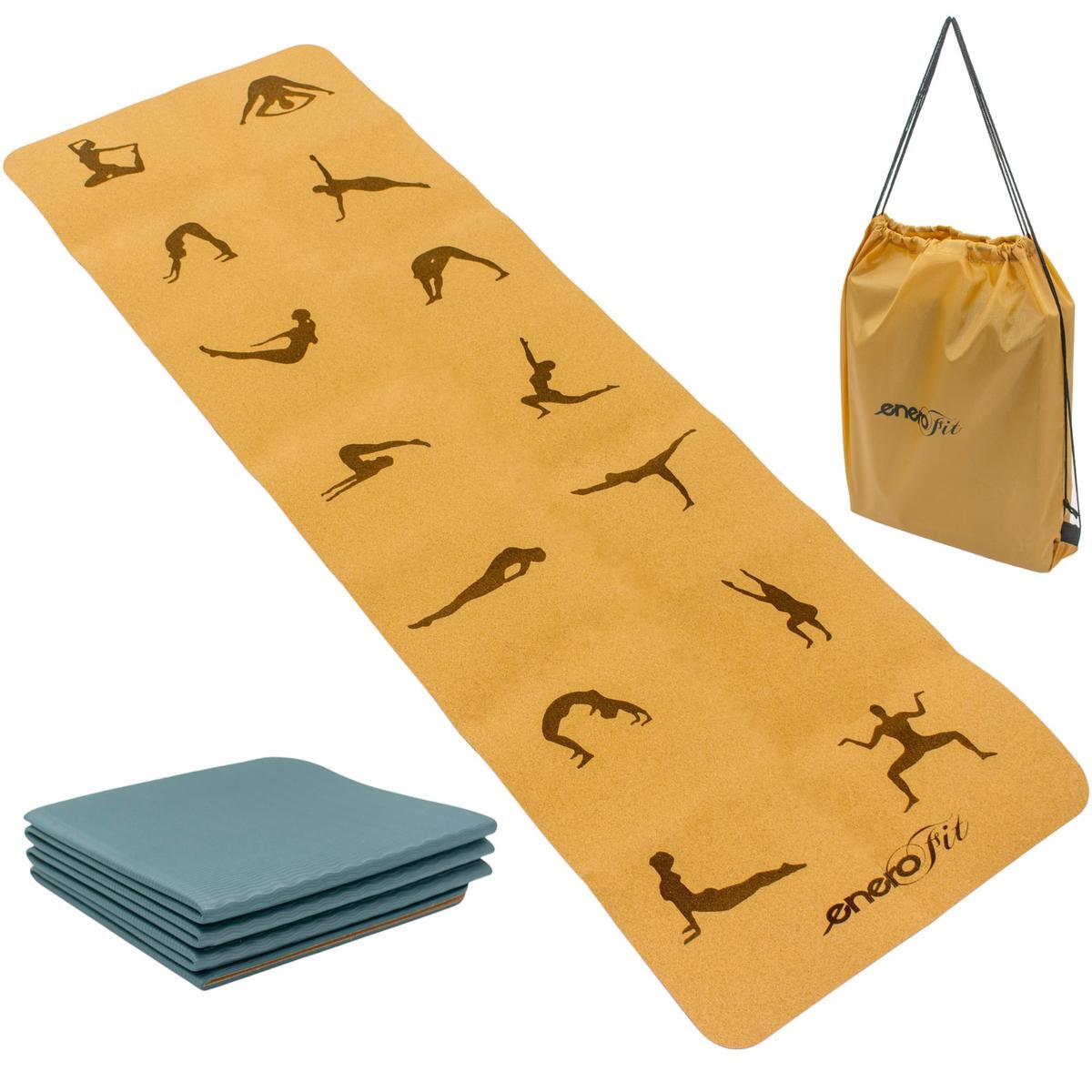 Mata do fitnessu Enero Fit 183x61x0.4CM korkowa składana