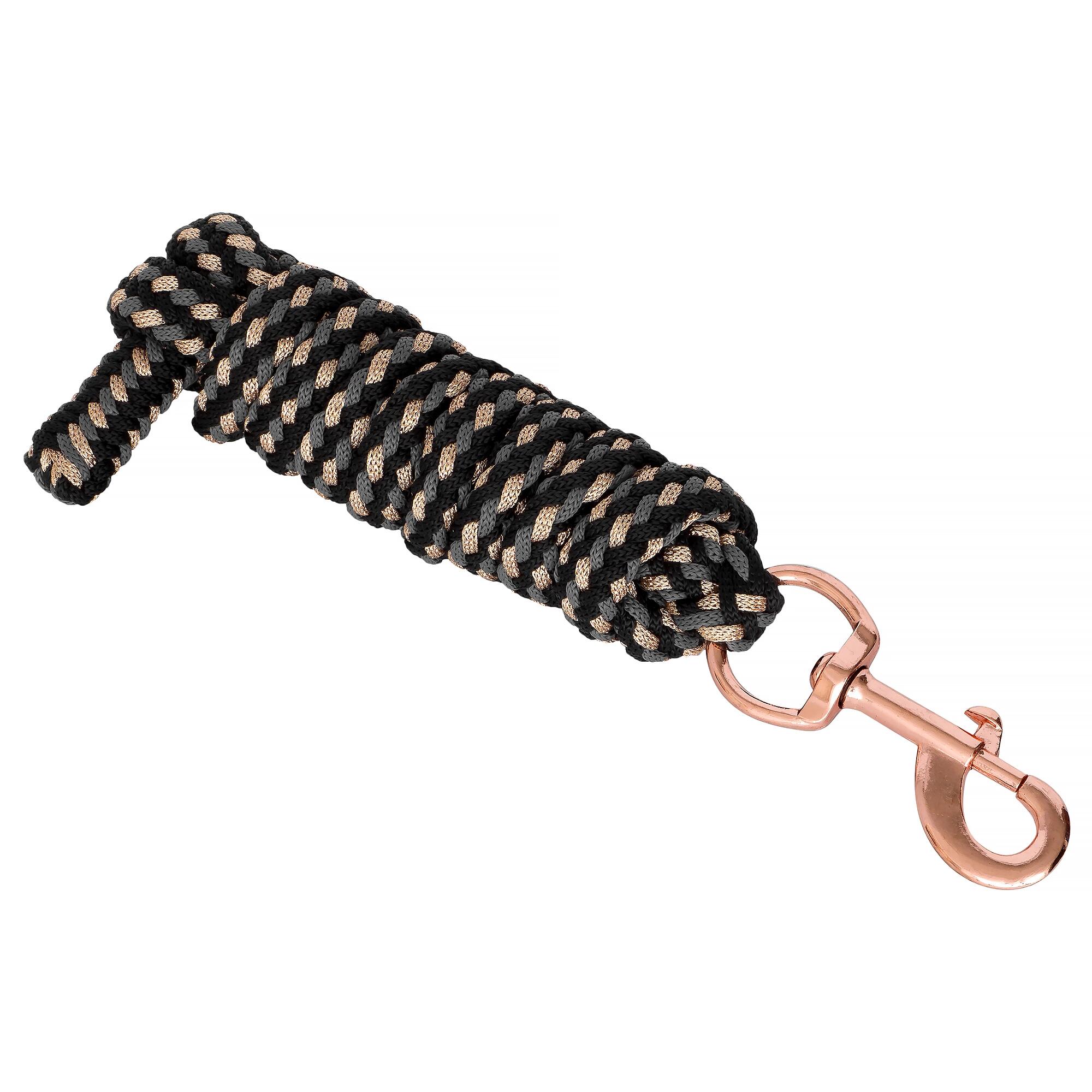 Uwiąz do jazdy konnej START LaceRosegold 2m miękki, wytrzymały z zapięciem SNAP