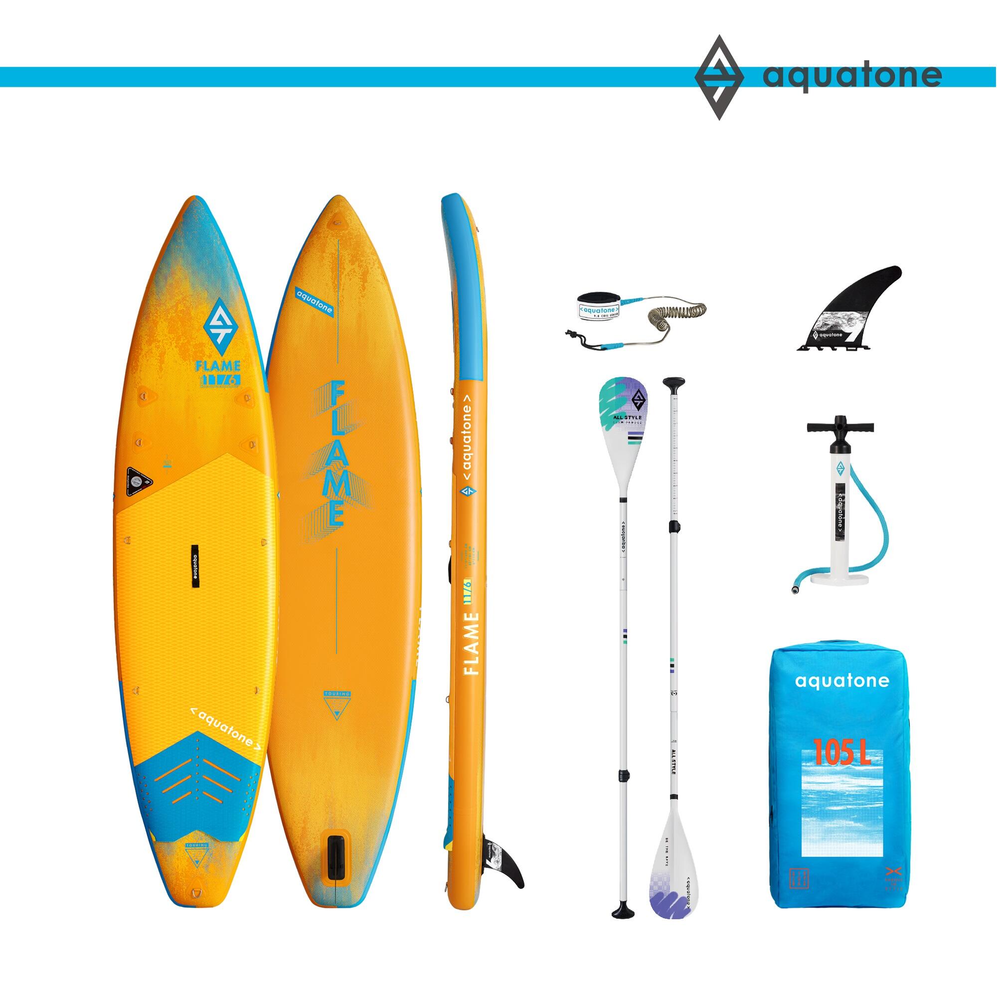 Pompowana deska sup do pływania Aquatone Flame 11.6 Touring zestaw