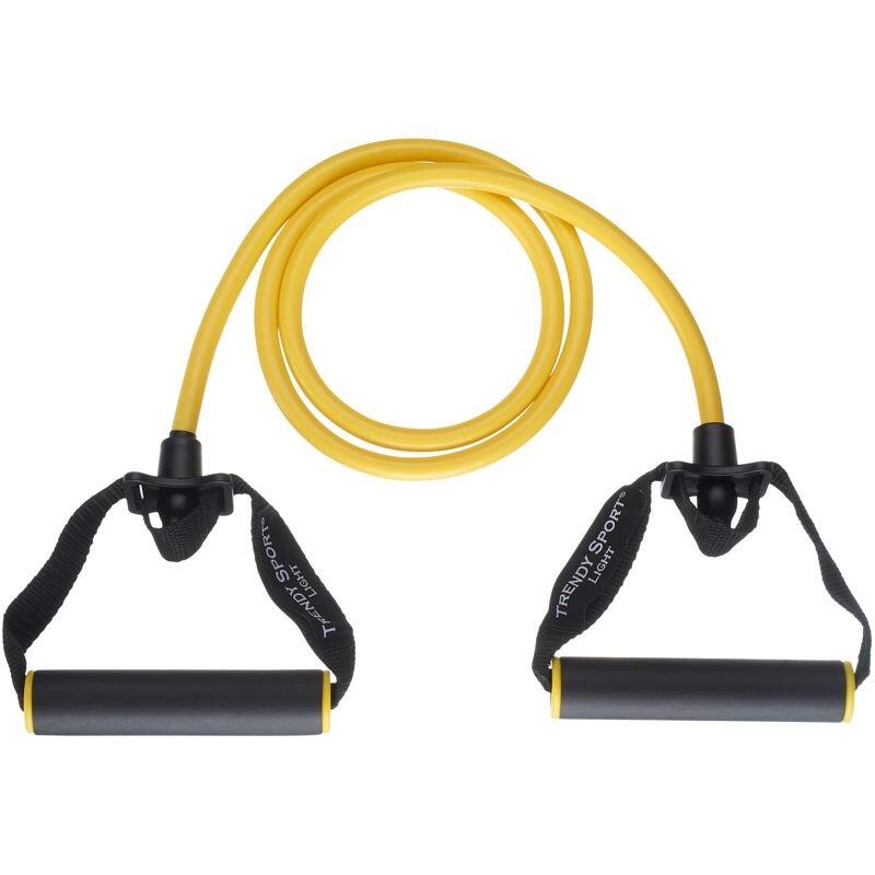 Guma do ćwiczeń z uchwytem z pianki Trendy Gymtube słaba żółta.