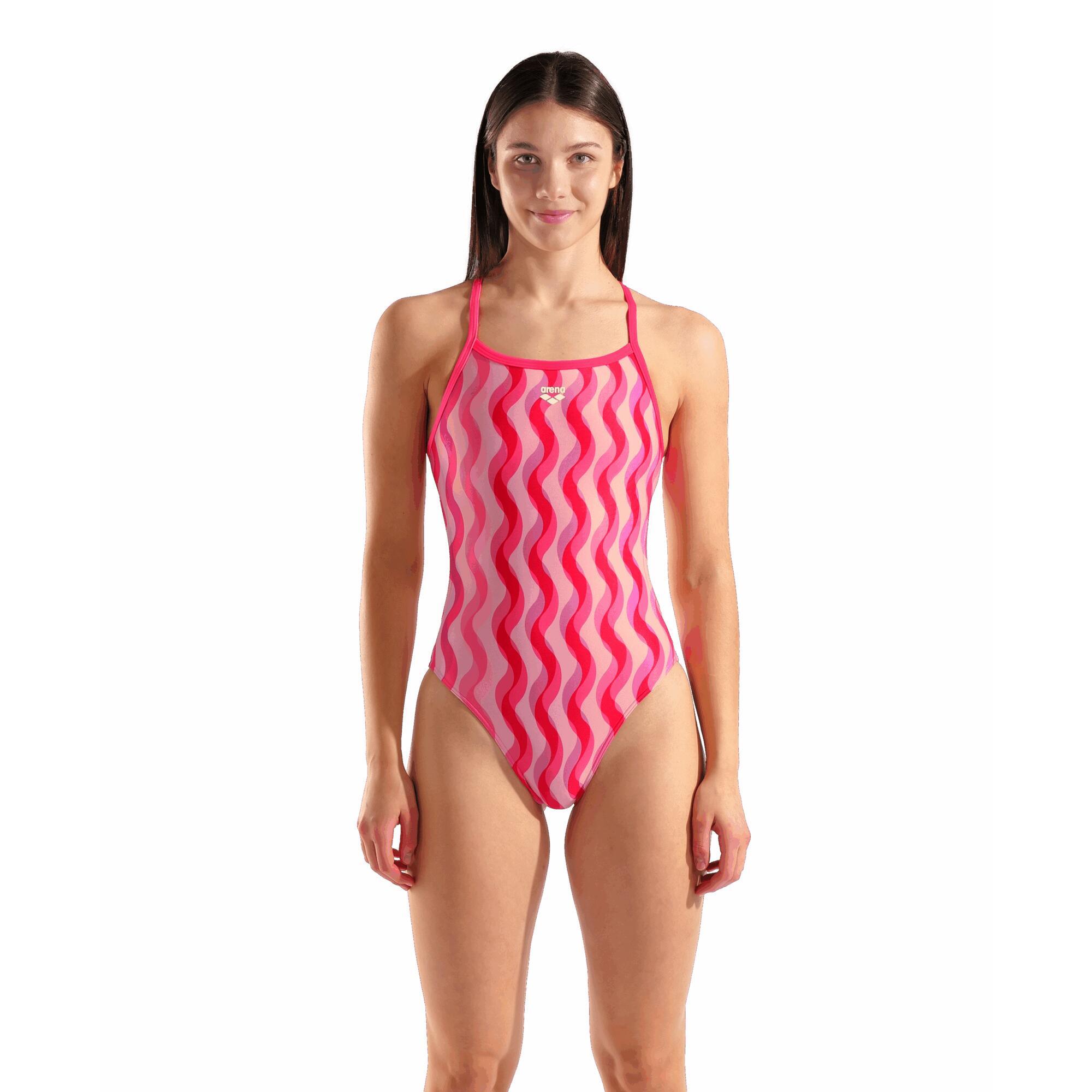 Arena Badpak Ripple Print Roze