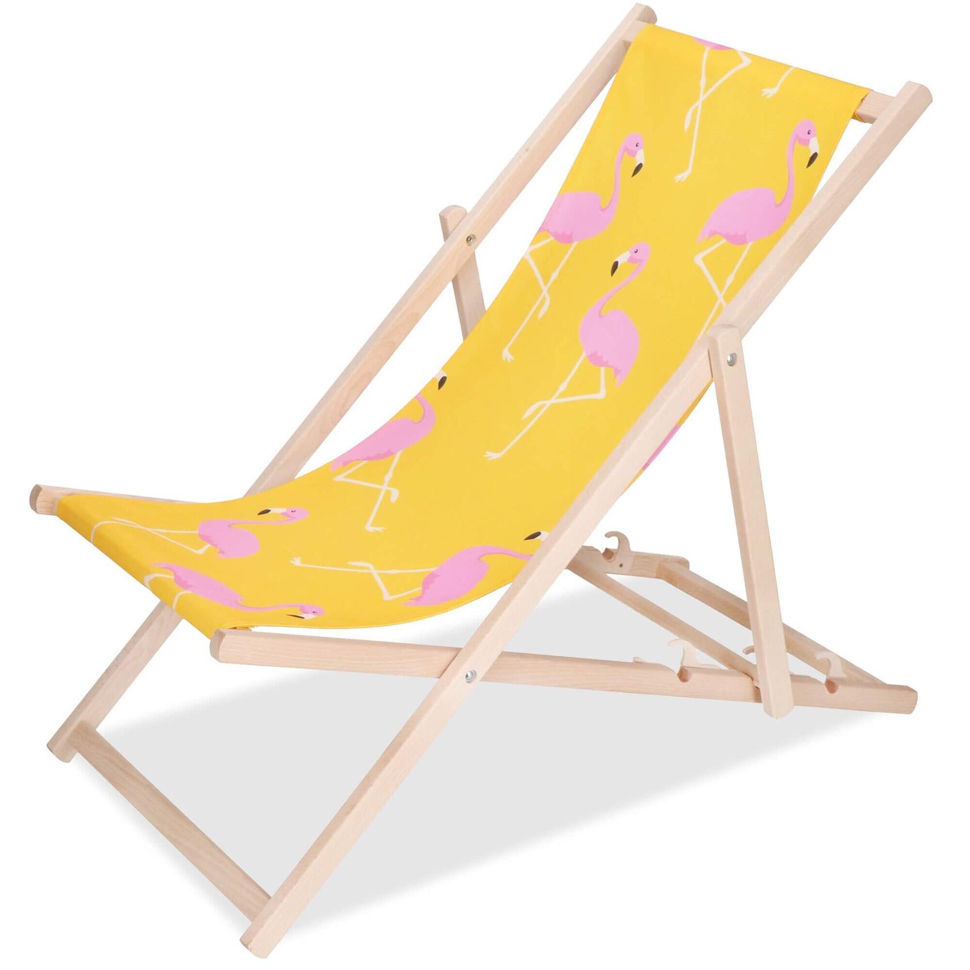 Leżak turystyczny Springos drewniany z 3-stopniową regulacją