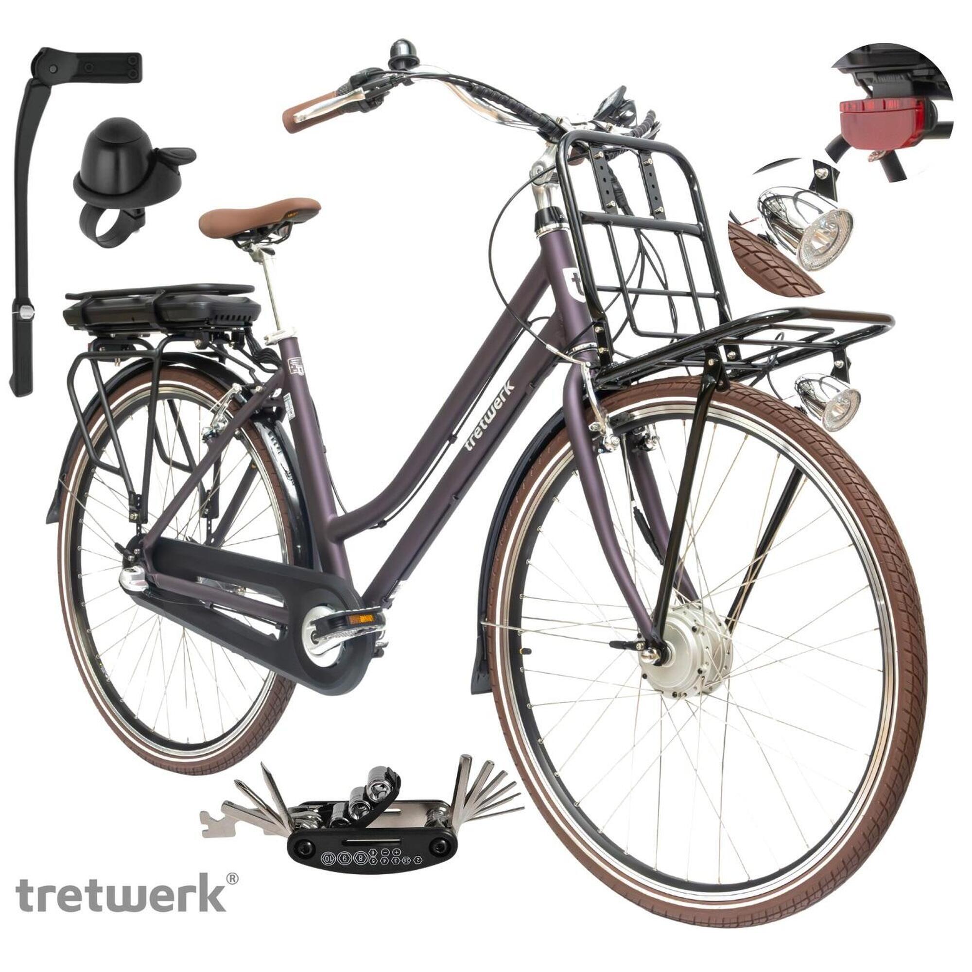 Rower Elektryczny Damski Miejski 28" SHIMANO Nexus 250 W LED Oświetlenie