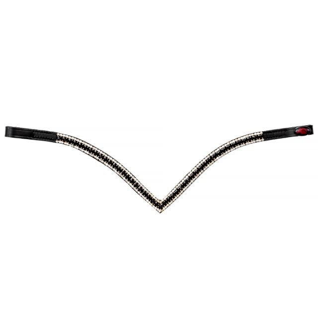 Naczółek jeździecki Start Woden skórzany, duże kamienie