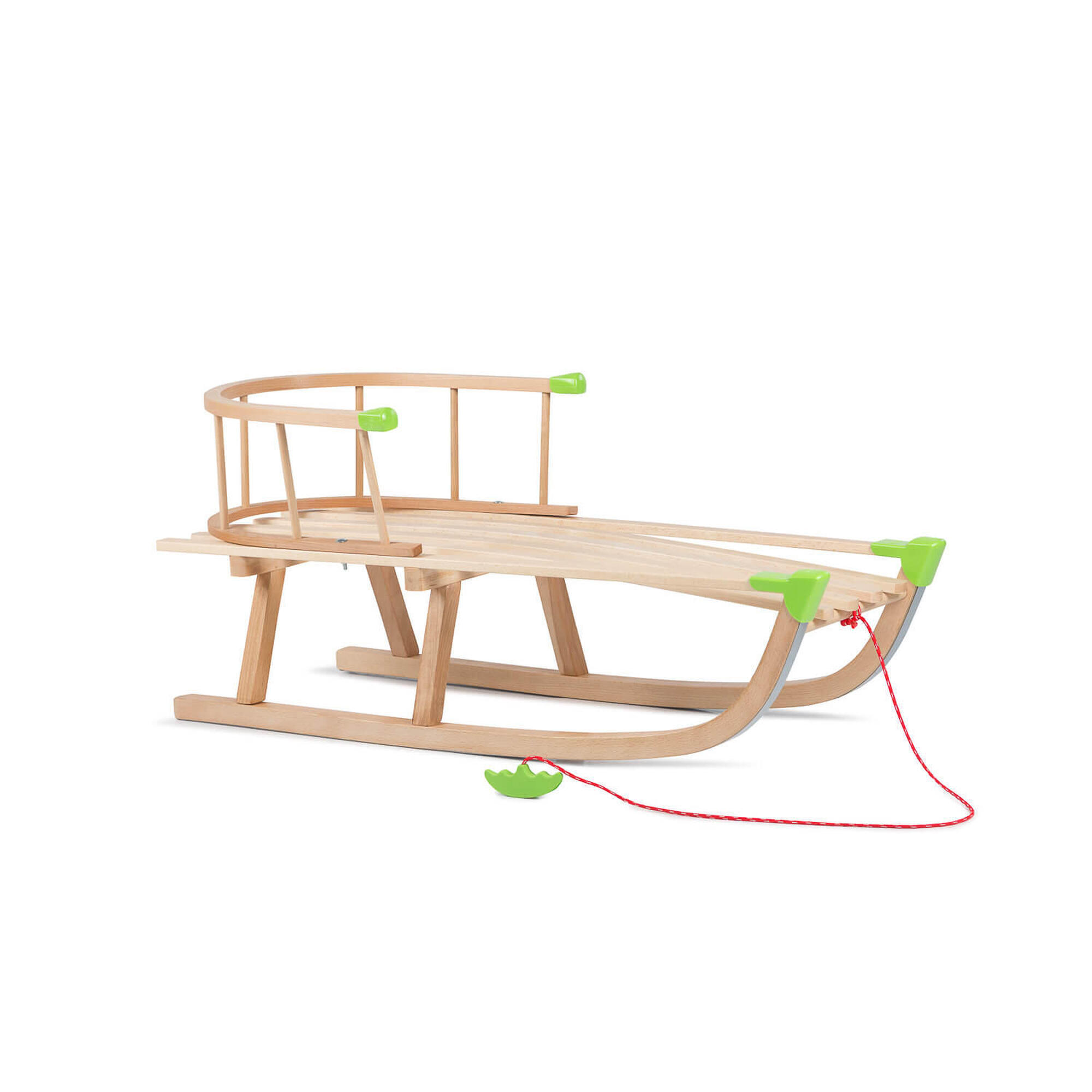 Sanki drewniane KIMET z drzewa liściastego z oparciem