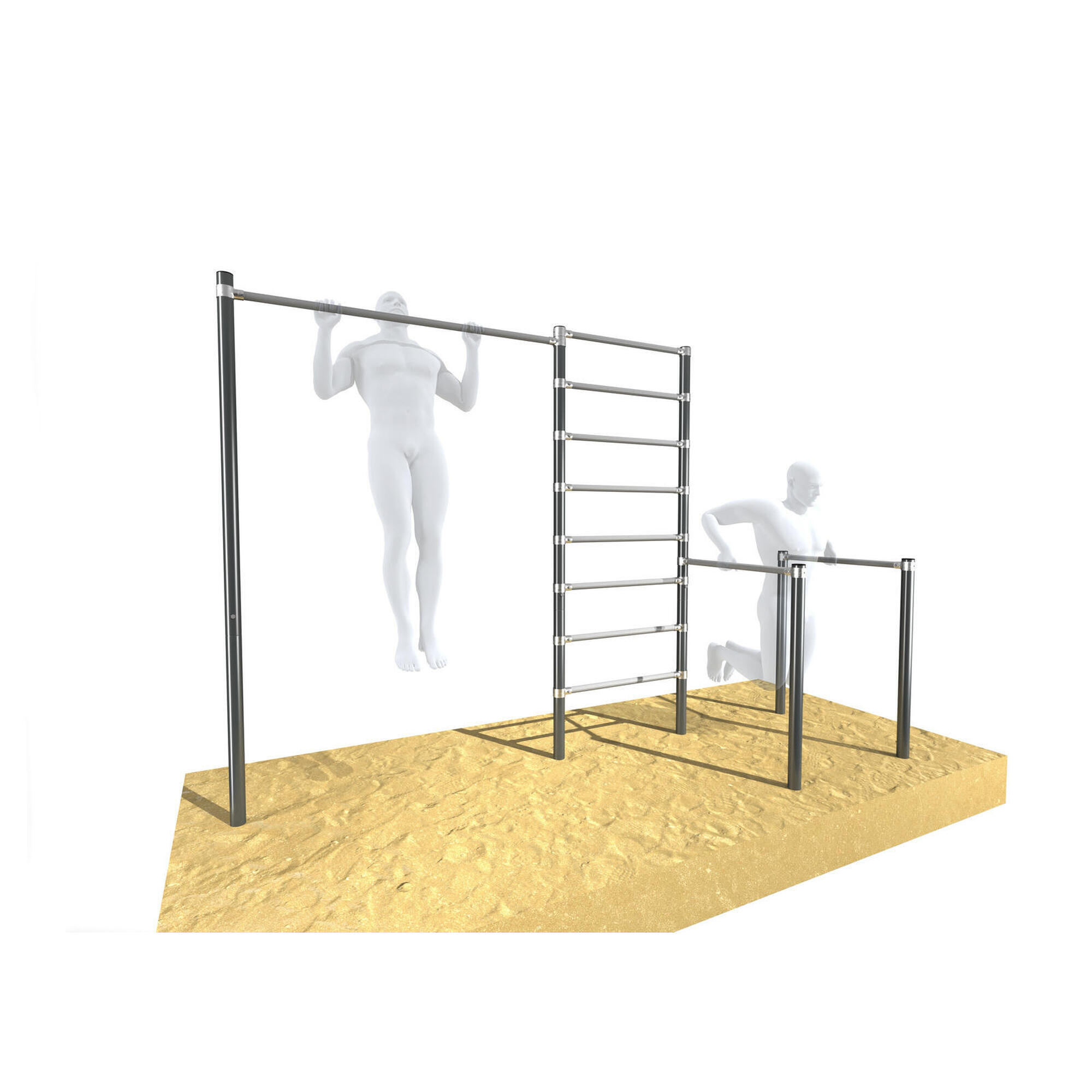 Drążek ogrodowy do podciągania z poręczami i drabinką OCYNK UNDERFIT UF9881