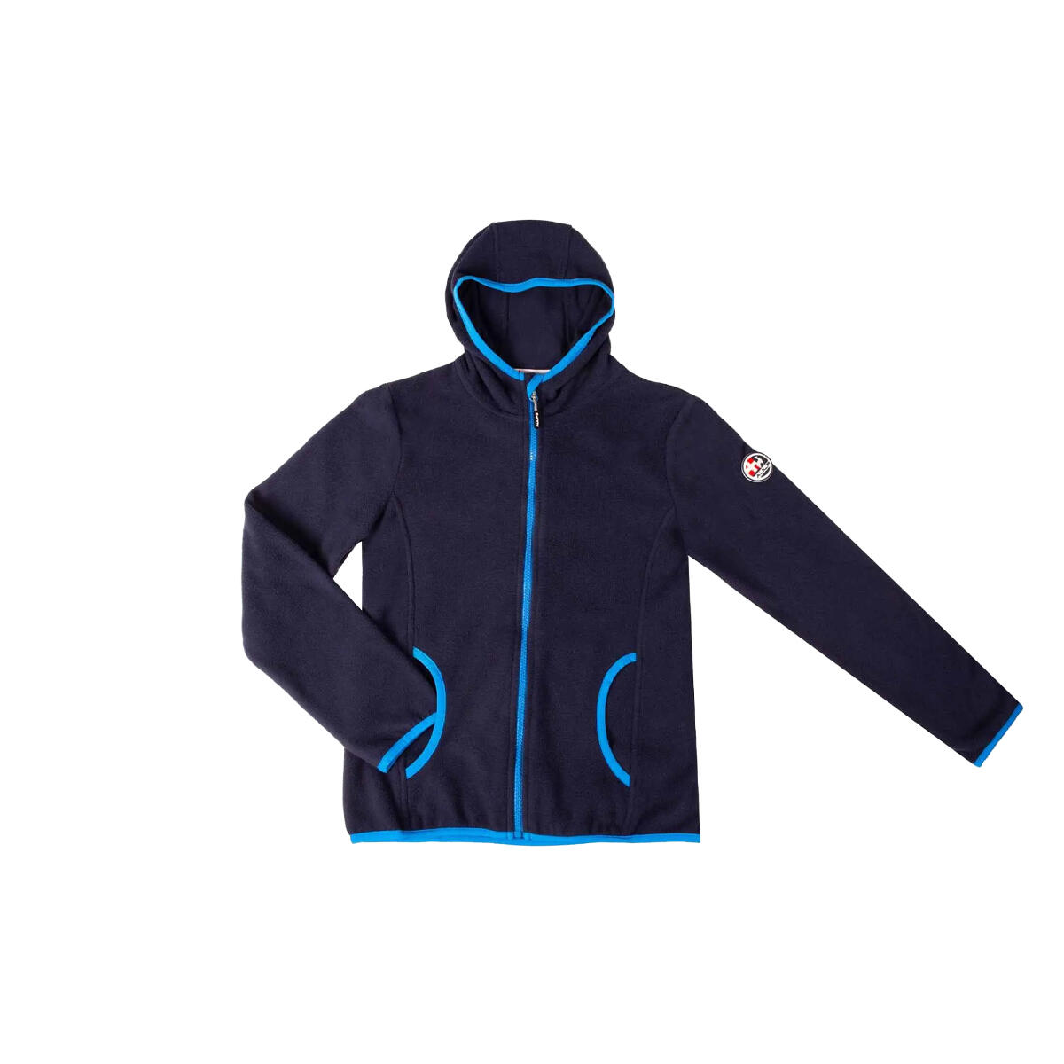 Polar dziecięcy AULP VLADI rozpinany z dwoma kieszeniami i kapturem