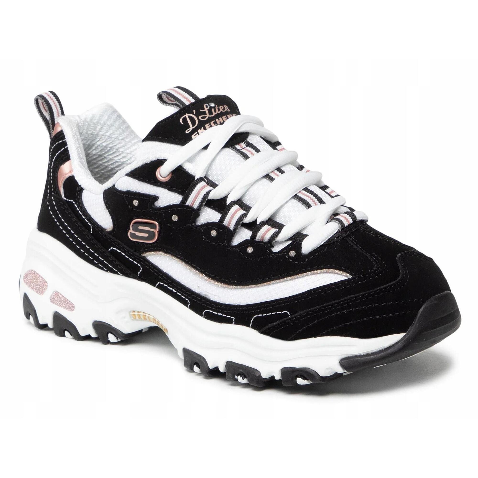 Buty damskie SKECHERS D'LITES 13154-BKRG sneakersy niskie sportowe 36,11