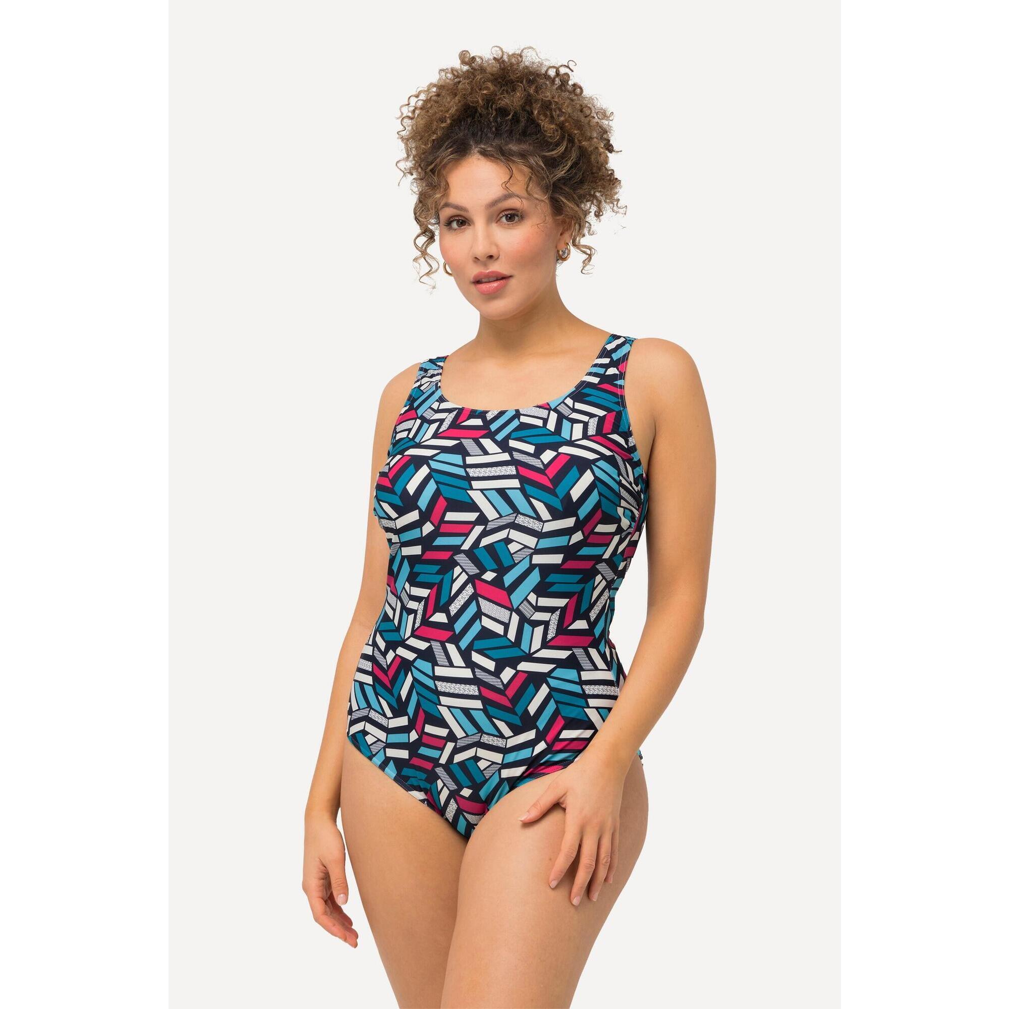 Damskie Kostium kąpielowy graficzny nadruk bez miękkich miseczek okrągły dekolt