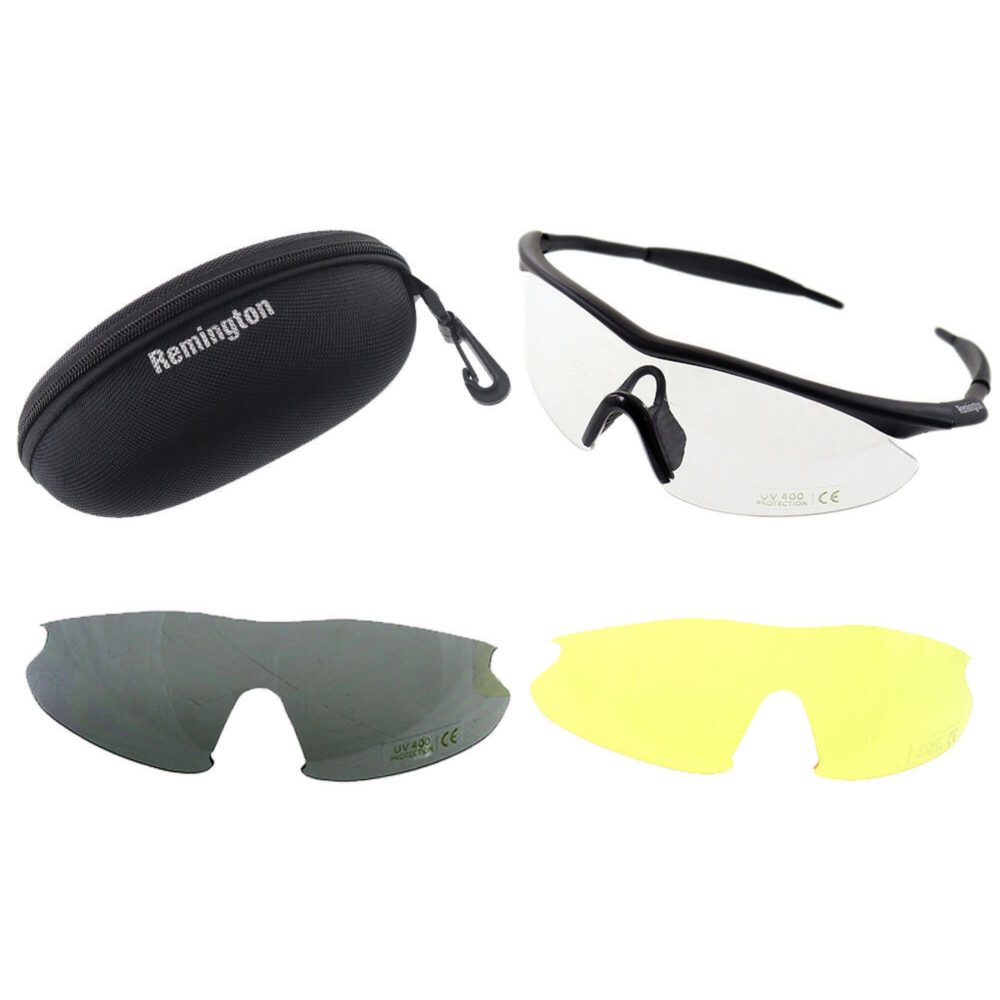 Okulary strzeleckie ochronne ze zmiennymi wkładami z pokrowcem