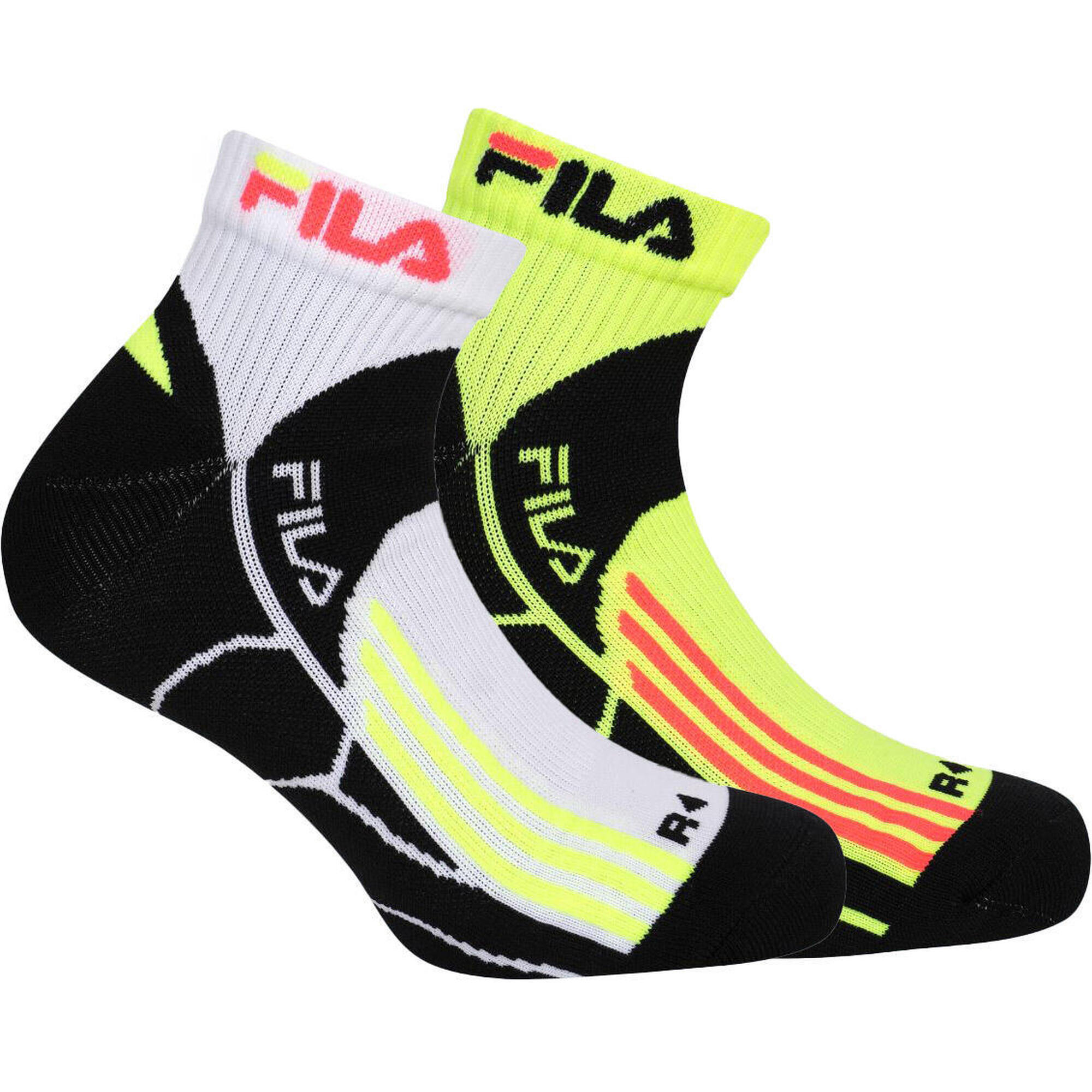 Fila 2-pack krótkie skarpety biegowe biały/fluo 35-38
