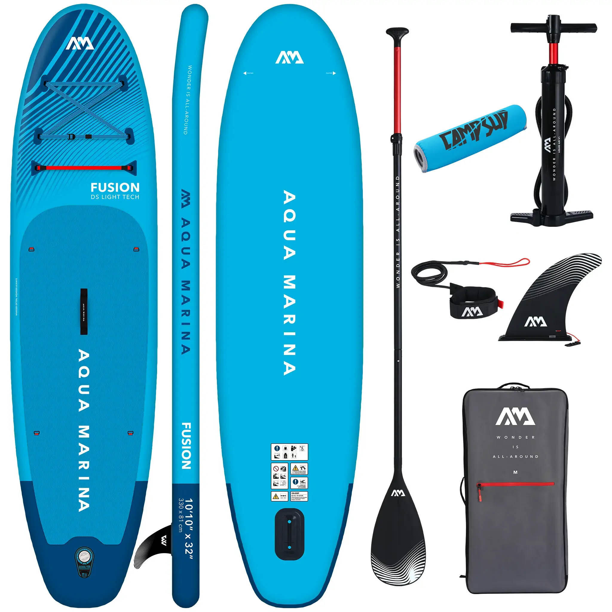 Deska do pływania SUP Aqua Marina Fusion 330 cm NIEBIESKI + BOJKA NA WIOSŁO