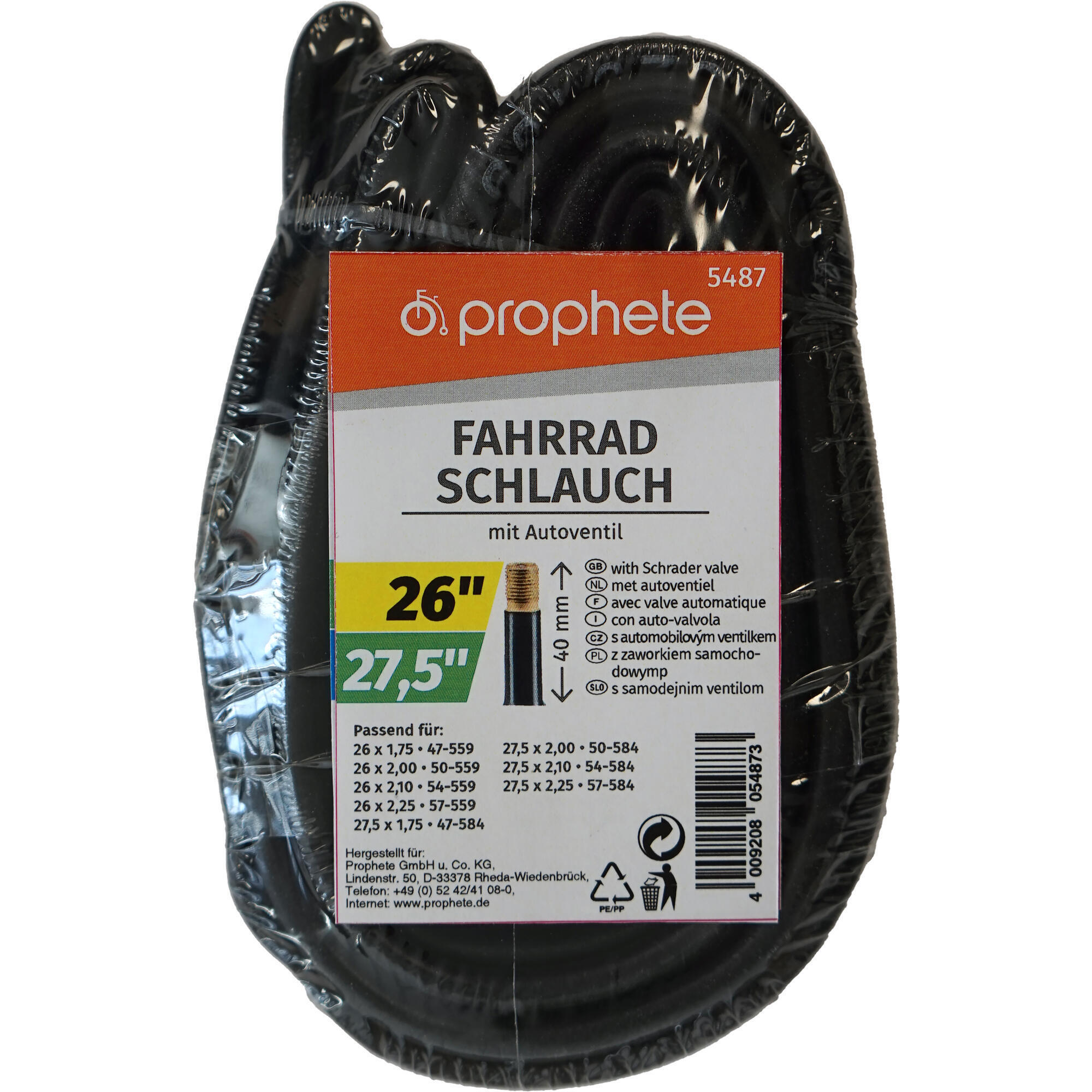 Dętka rowerowa 26 cali x 1.75 - 2.125, zawór Dunlop