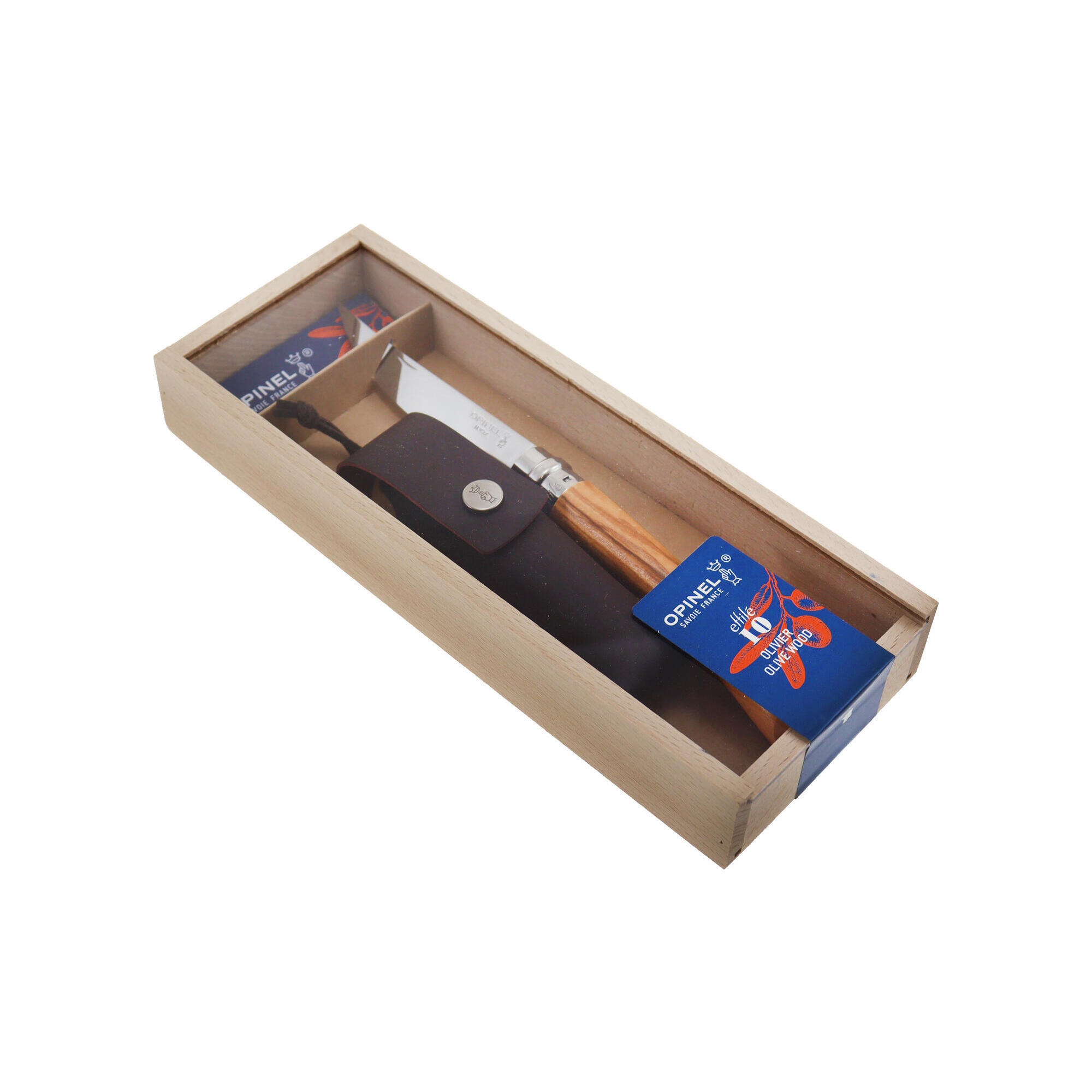 Nóż składany Slim Olive No.10 + etui w pudełku