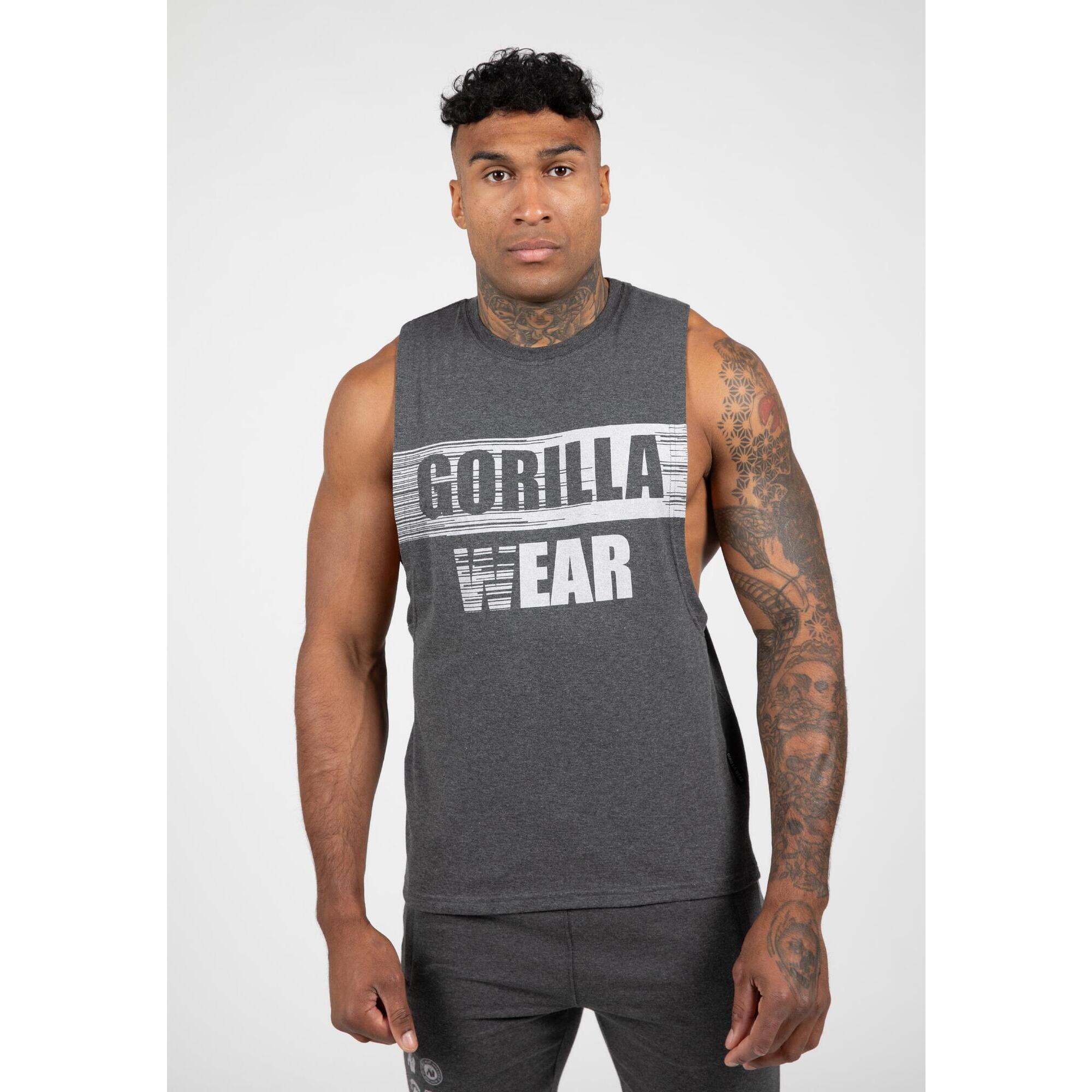 Lopez Opuszczany pachwinowy otwórTop bez rękawów - Dark Szary Melange